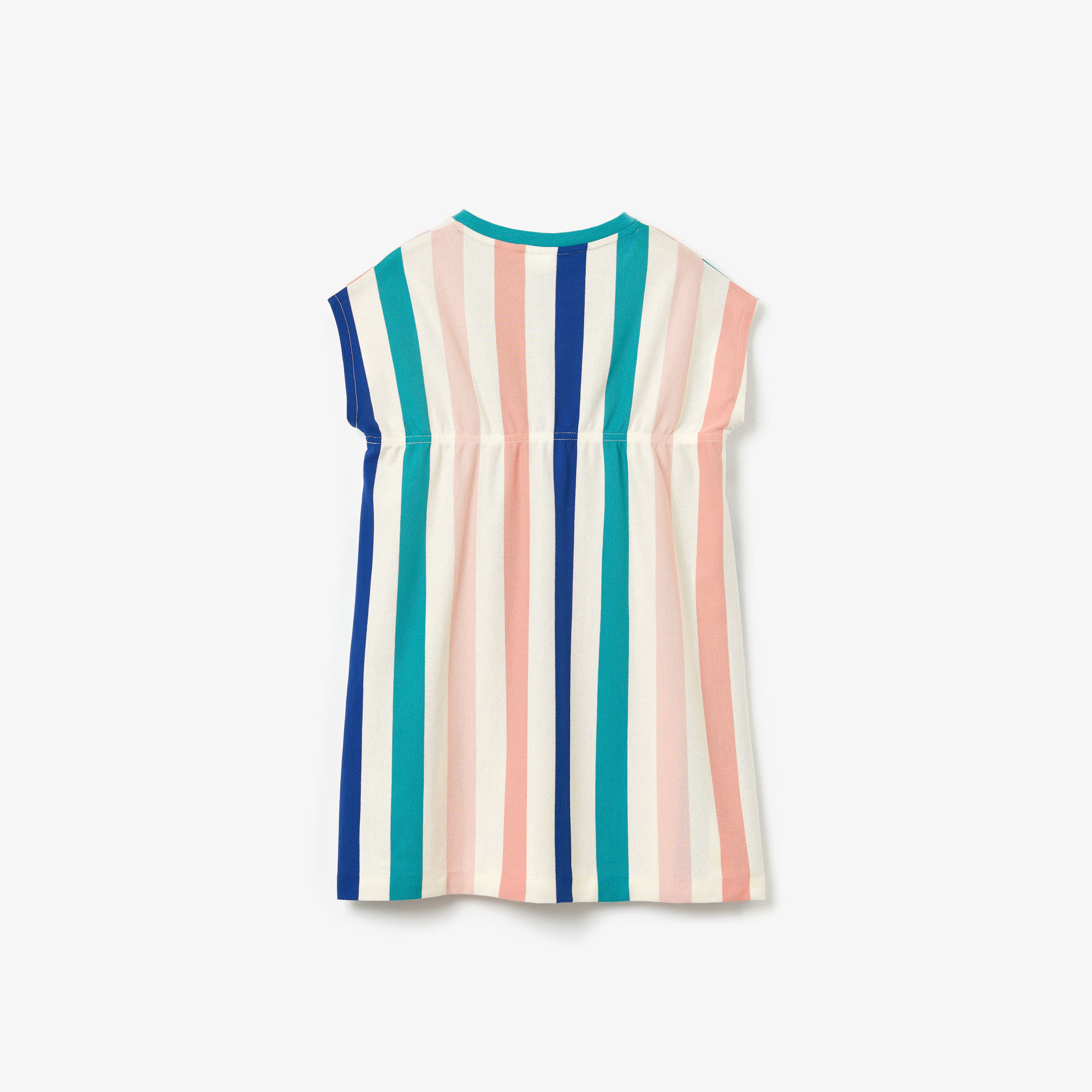 Girls' Striped Print Cotton Piqué Dress