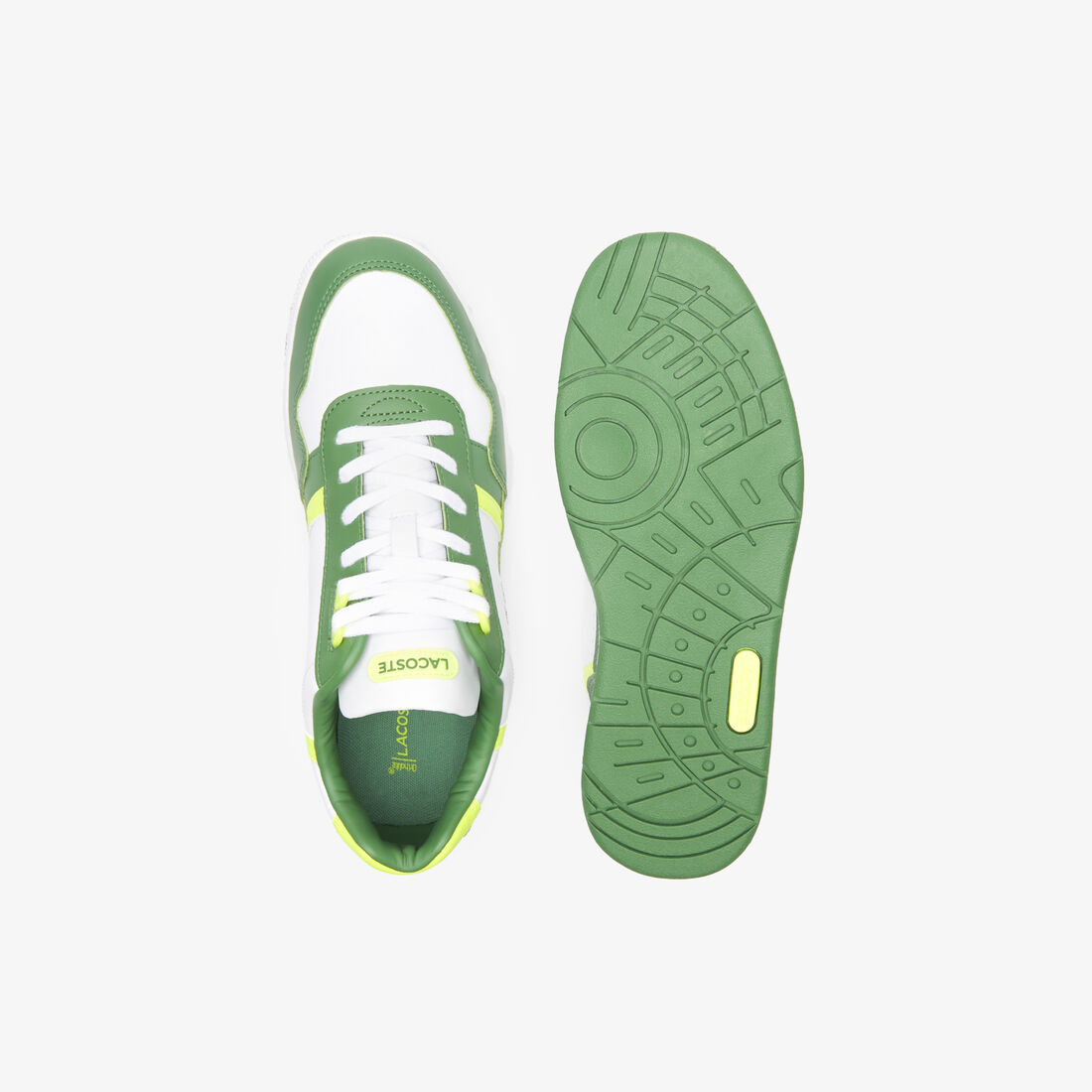 Men's Lacoste T-Clip Leather Colour Block Trainers Men's Lacoste T-Clip Leather Colour Block Trainers