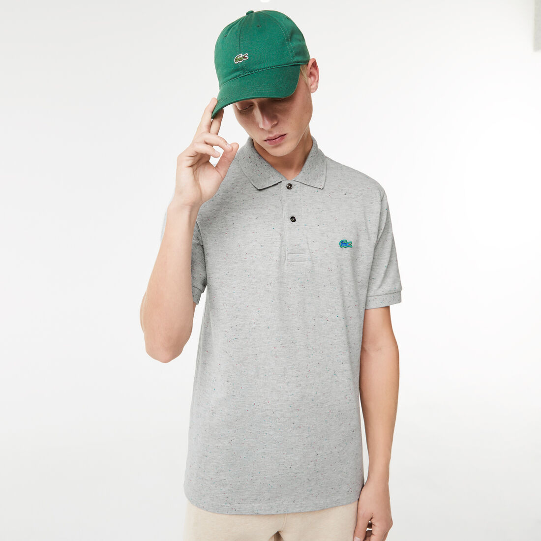 تيشيرت بولو قطن بيكيه بنقشة منقطة وقصة كلاسيكية للرجال تيشيرت بولو قطن بيكيه بنقشة منقطة وقصة كلاسيكية للرجال