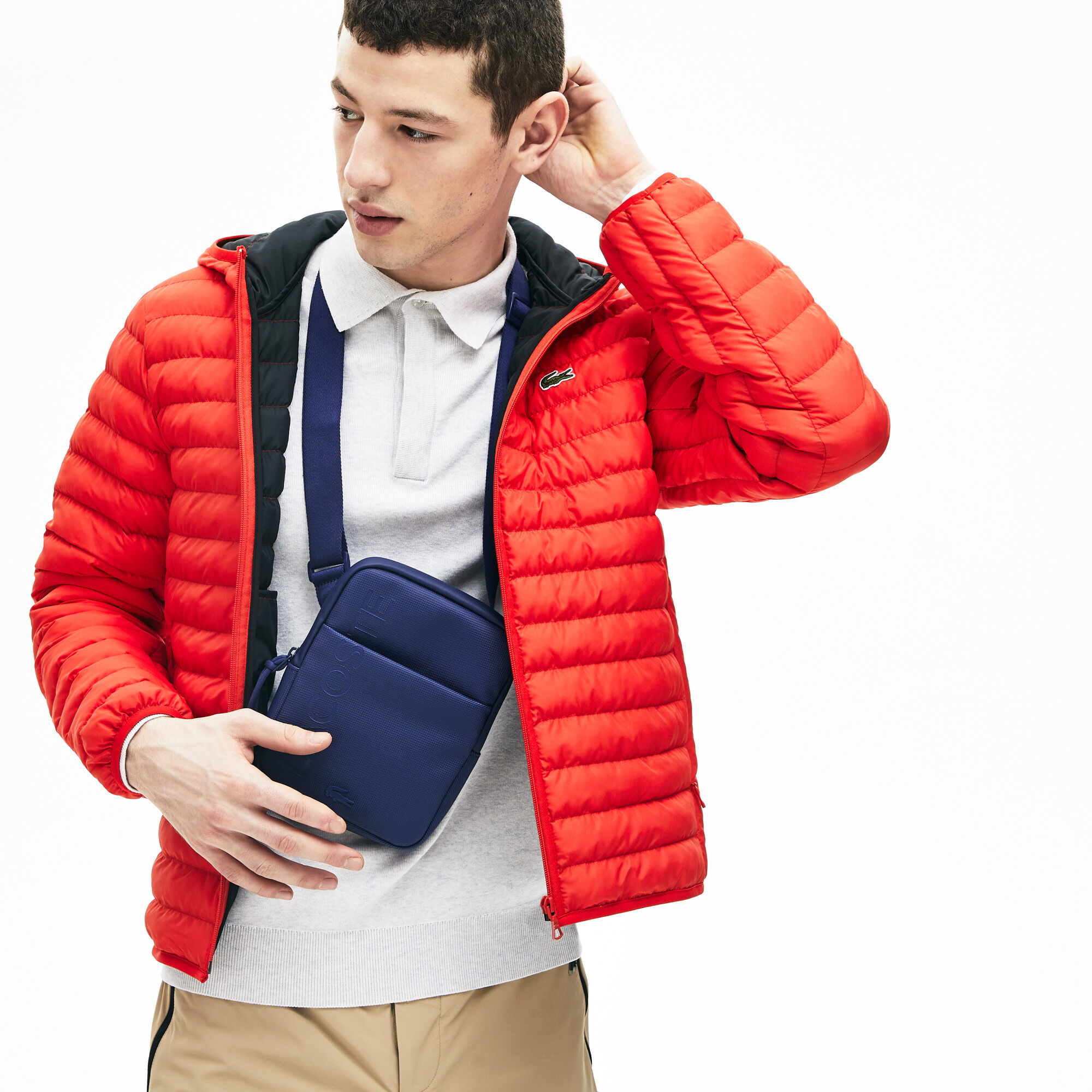 Men's L.12.12 Branded Zippered Small Flat Bag Men's L.12.12 Branded Zippered Small Flat Bag