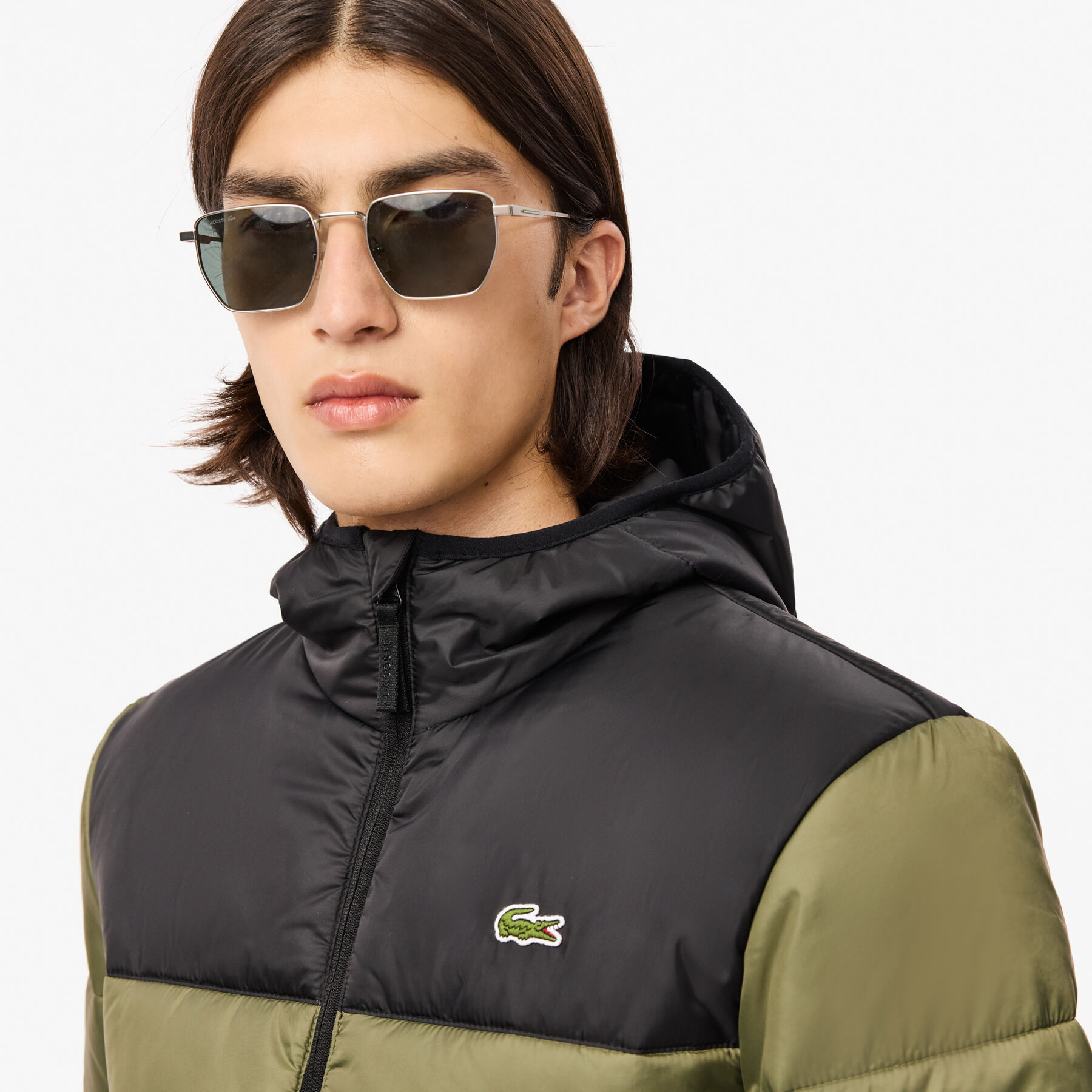lacoste water repellent quilted puffed jacket
