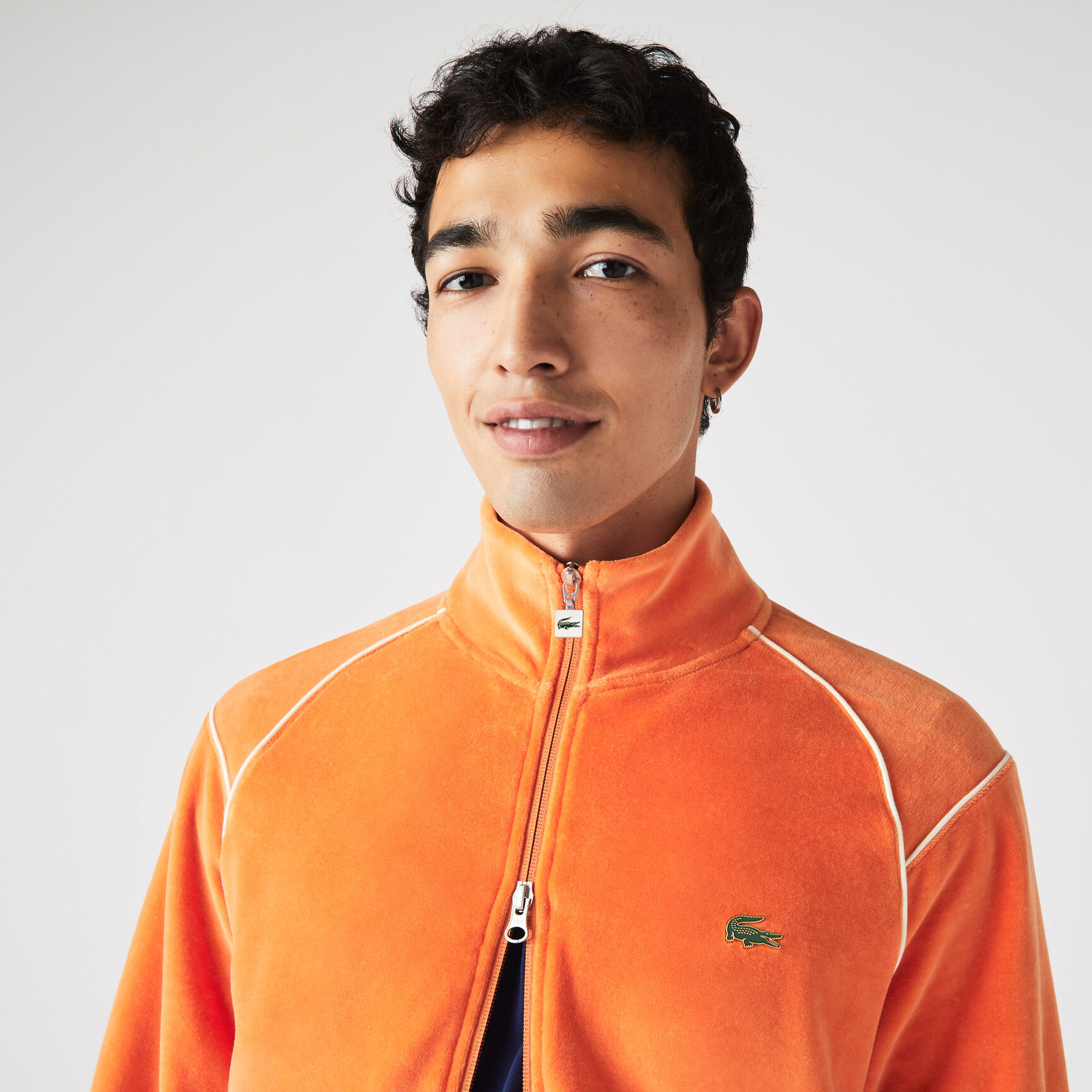 Unisex Lacoste L!VE Zippered Velvet Sweatshirt