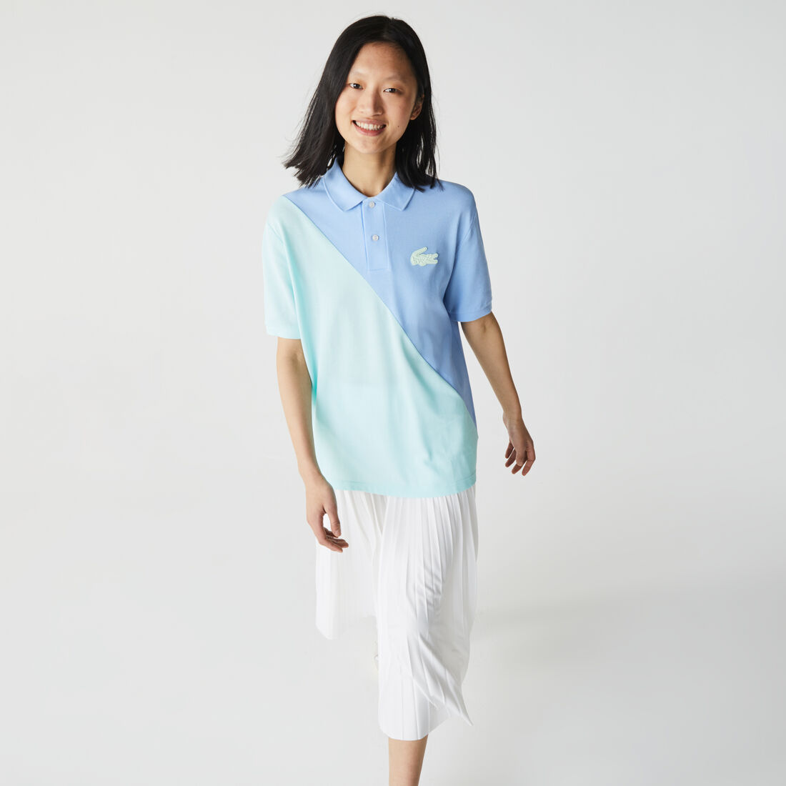 Unisex Lacoste LIVE Loose Fit Colorblock Cotton Piqué Polo Unisex Lacoste LIVE Loose Fit Colorblock Cotton Piqué Polo