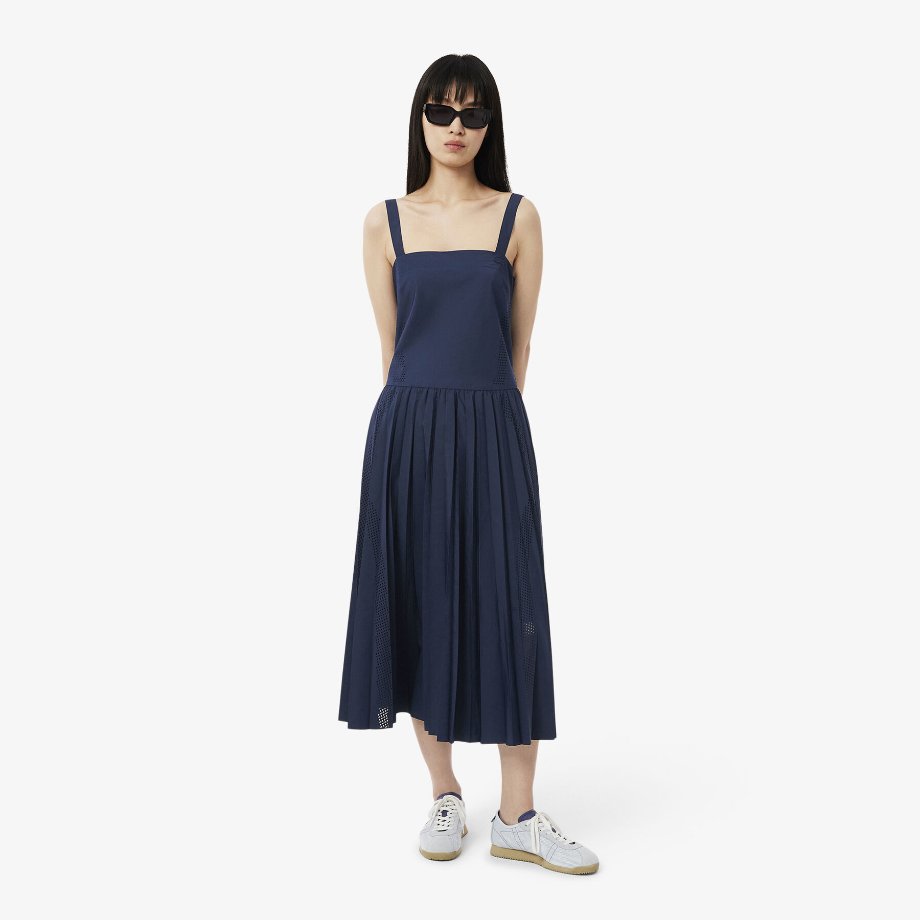Long Pleated Strap Dress lacoste long pleated strap dress