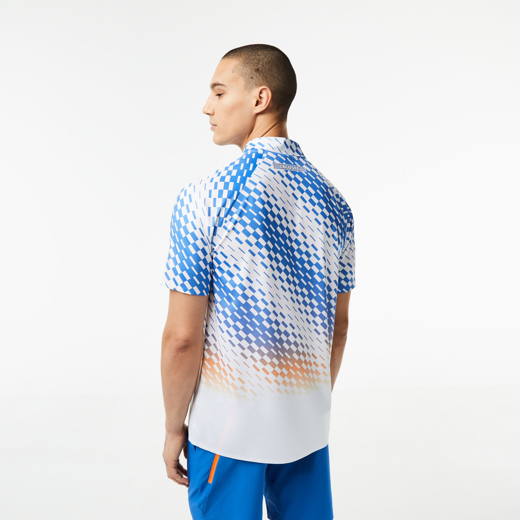 لاكوست تيشيرت بولو مزين بنقشة مربعات للرجال مجموعة lacoste tennis x novak djokovic