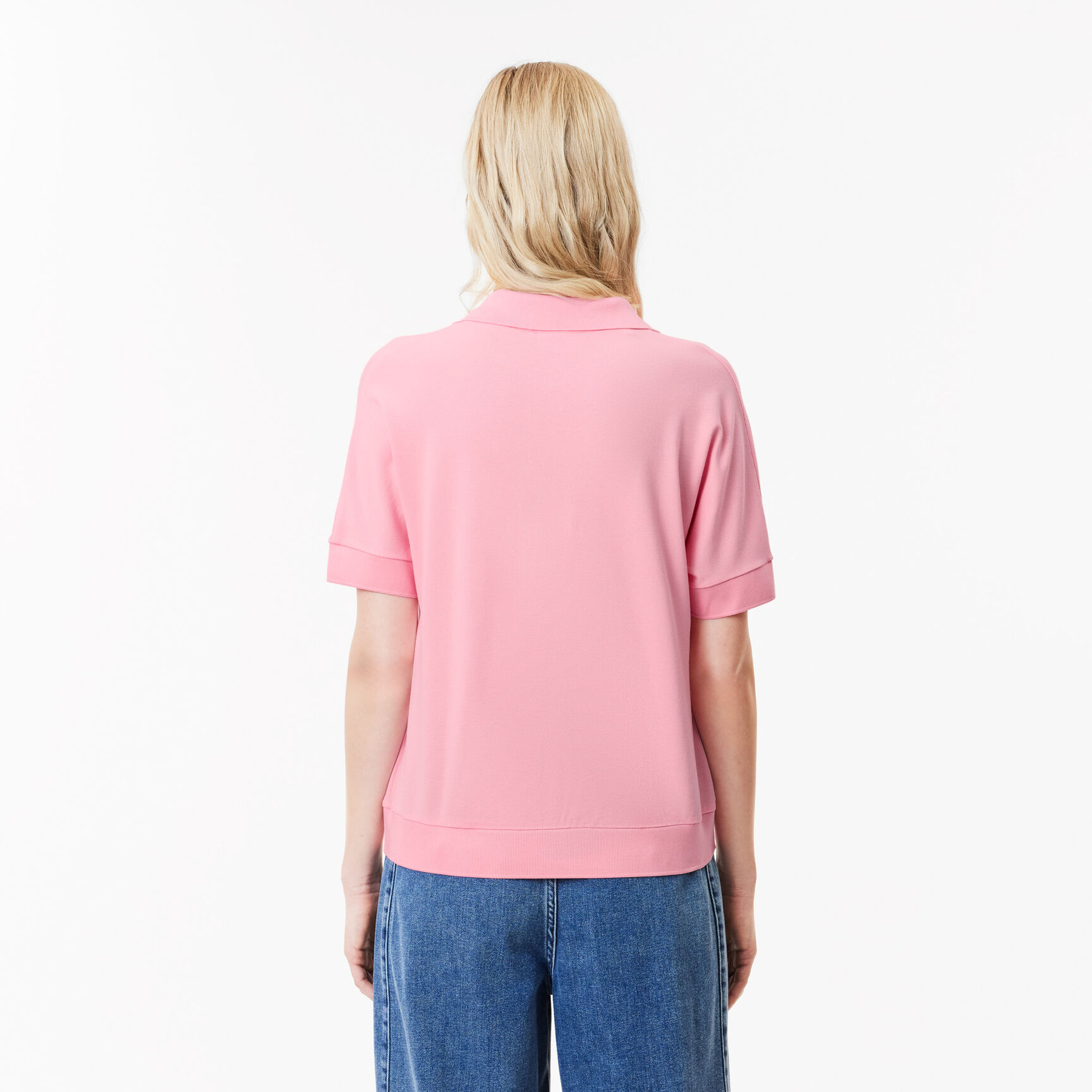 قميص بولو بيكيه سائل بياقة مفتوحة