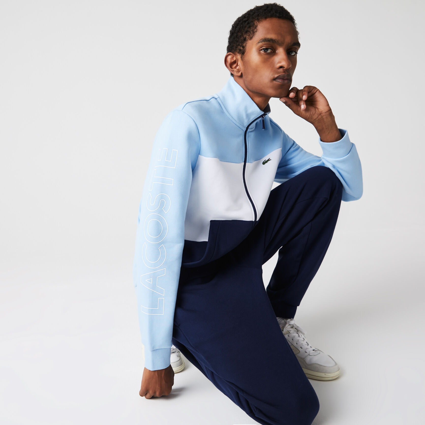 Men's Printed Colorblock Fleece Tracksuit Men's Printed Colorblock Fleece Tracksuit