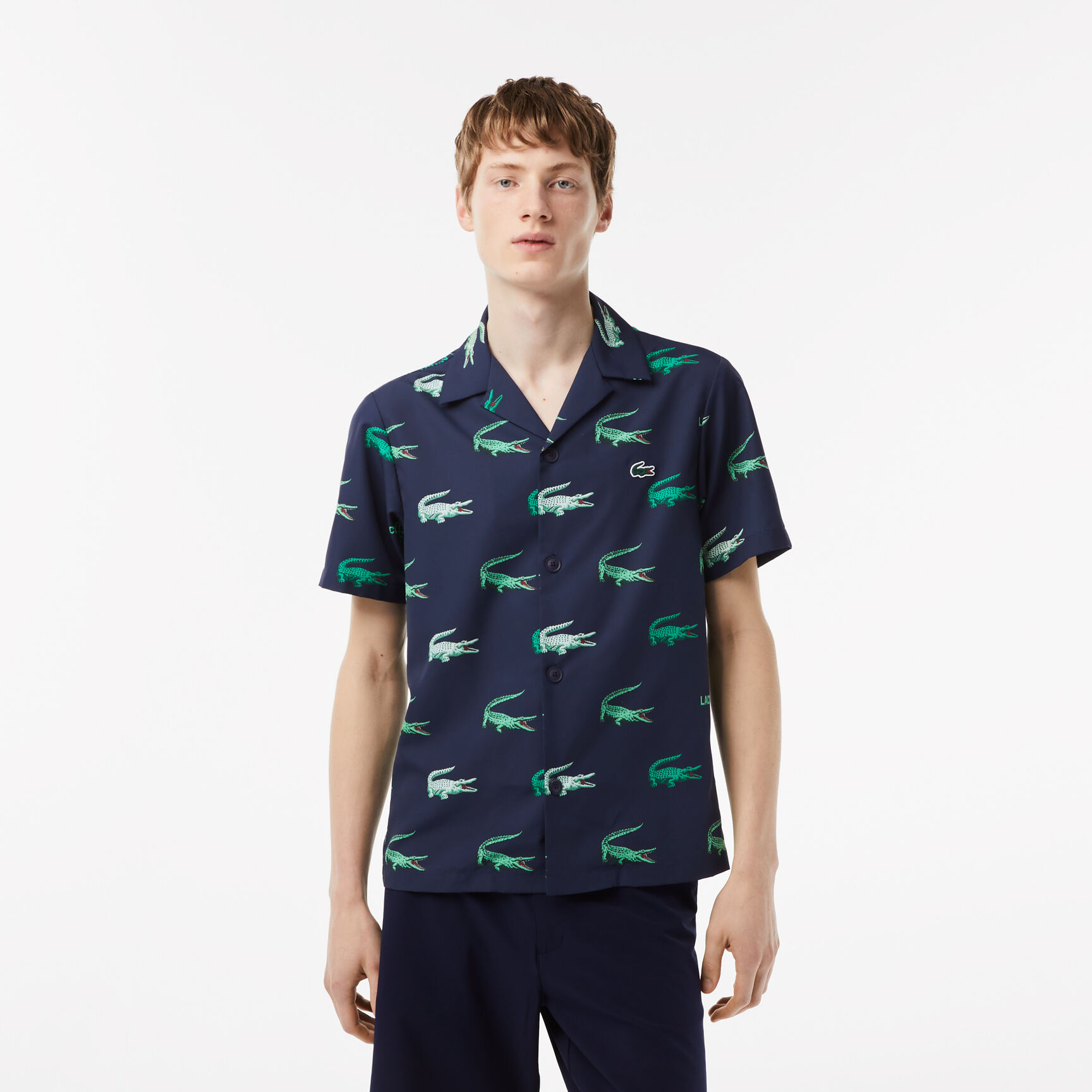 Men's Lacoste Golf Printed Short-Sleeved Shirt Men's Lacoste Golf Printed Short-Sleeved Shirt