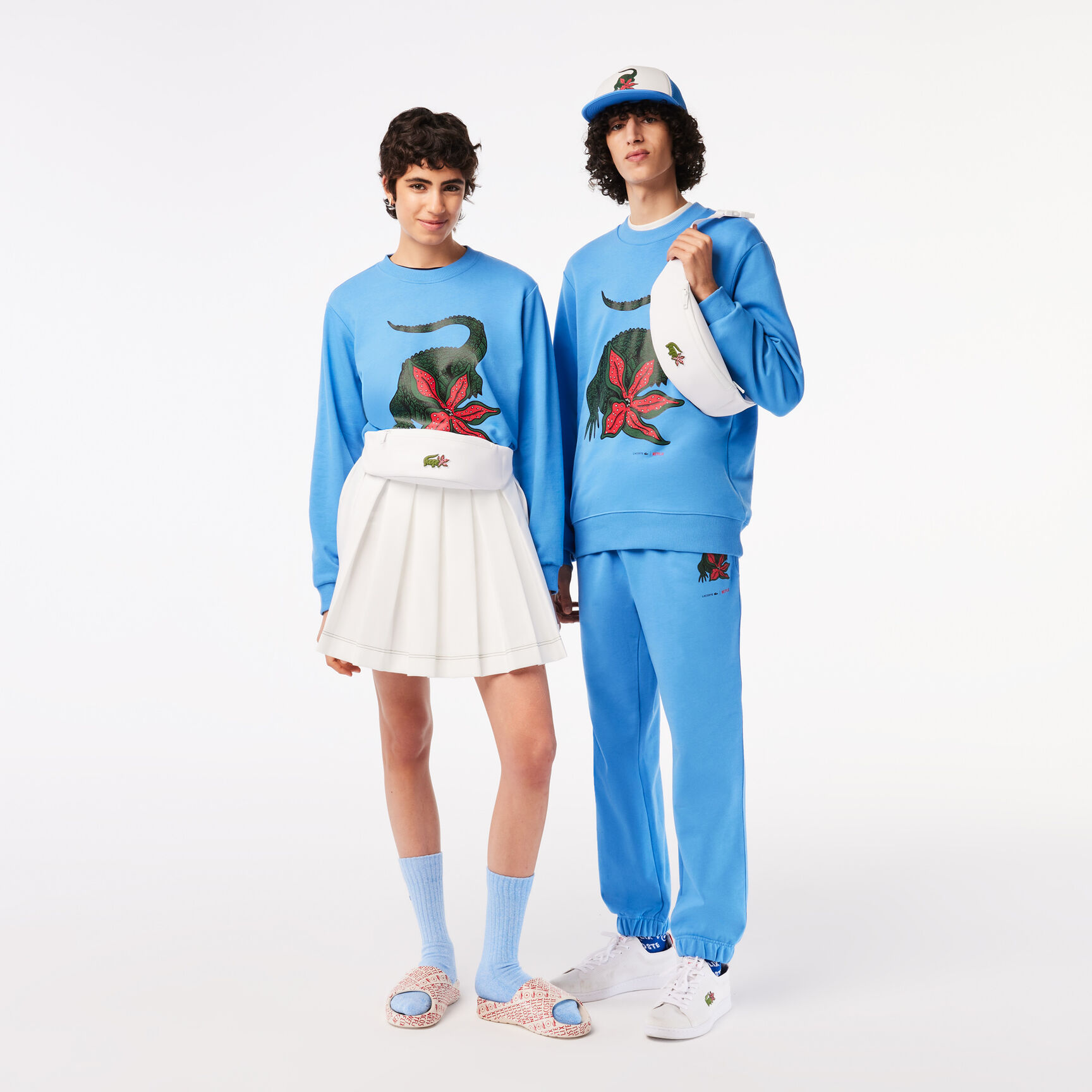 حقيبة خصر بطبعة تمساح للجنسين مجموعة Lacoste x Netflix حقيبة خصر بطبعة تمساح للجنسين مجموعة Lacoste x Netflix