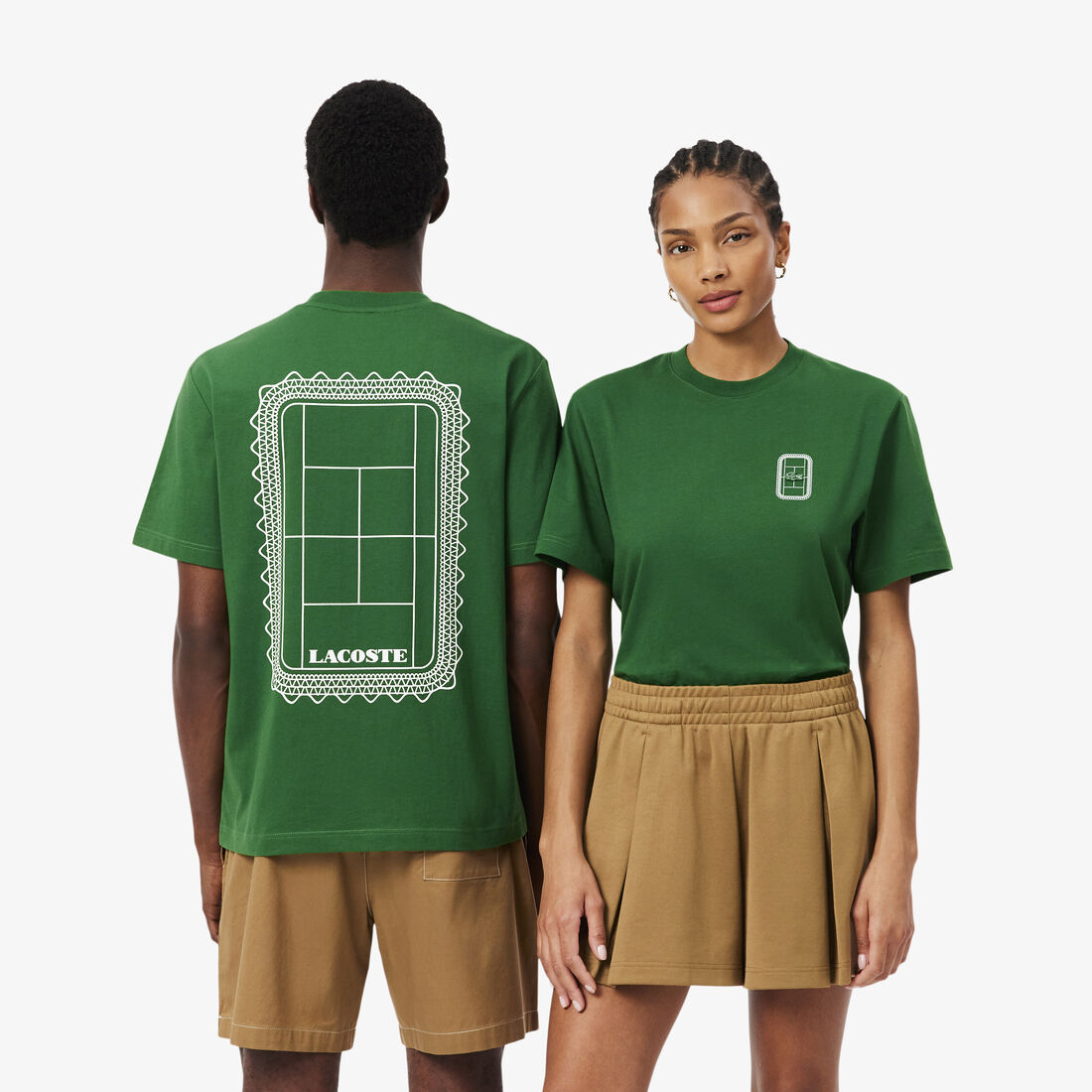 lacoste tennis print cotton jersey t shirt