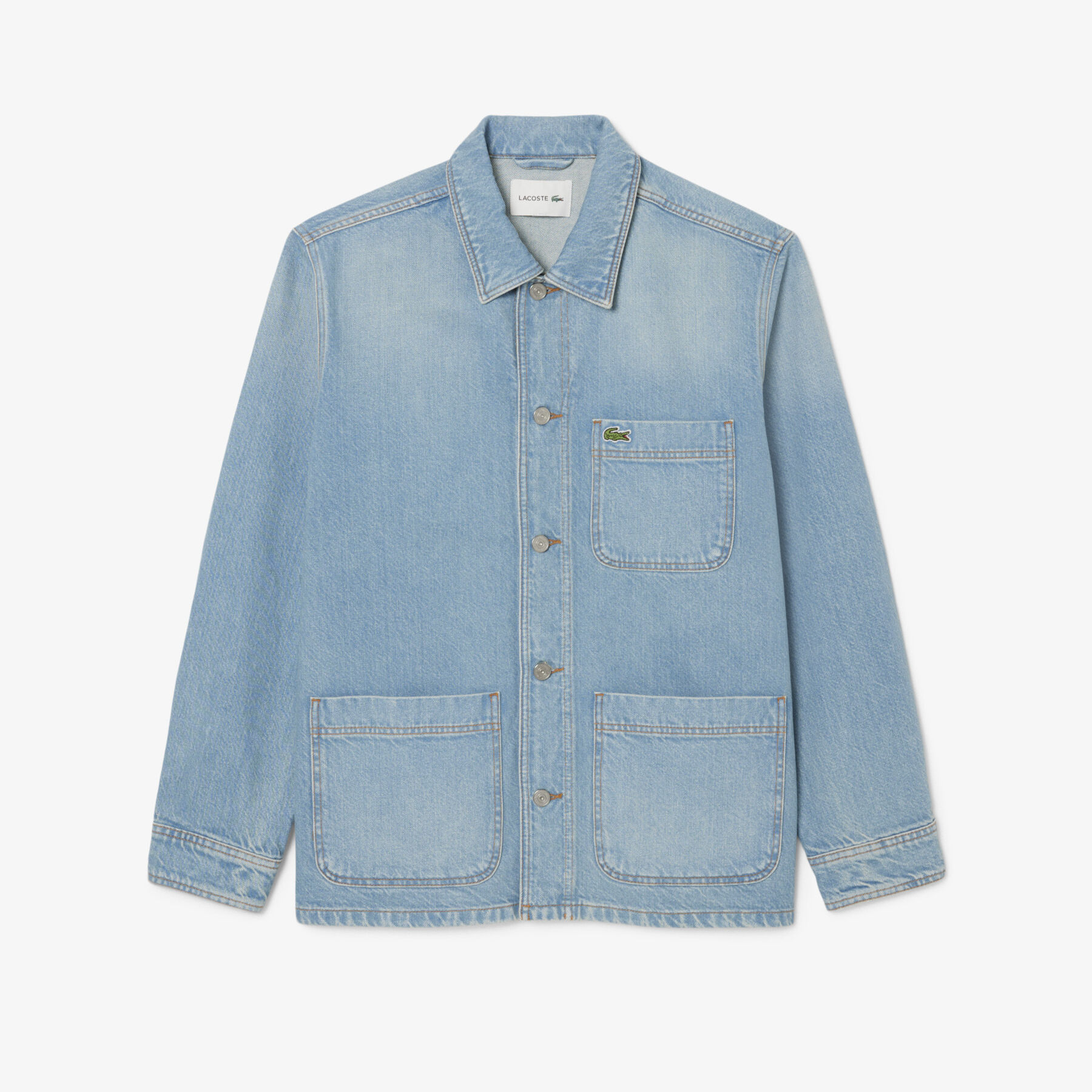 Heavy Cotton Denim Overshirt Jacket lacoste heavy cotton denim overshirt jacket