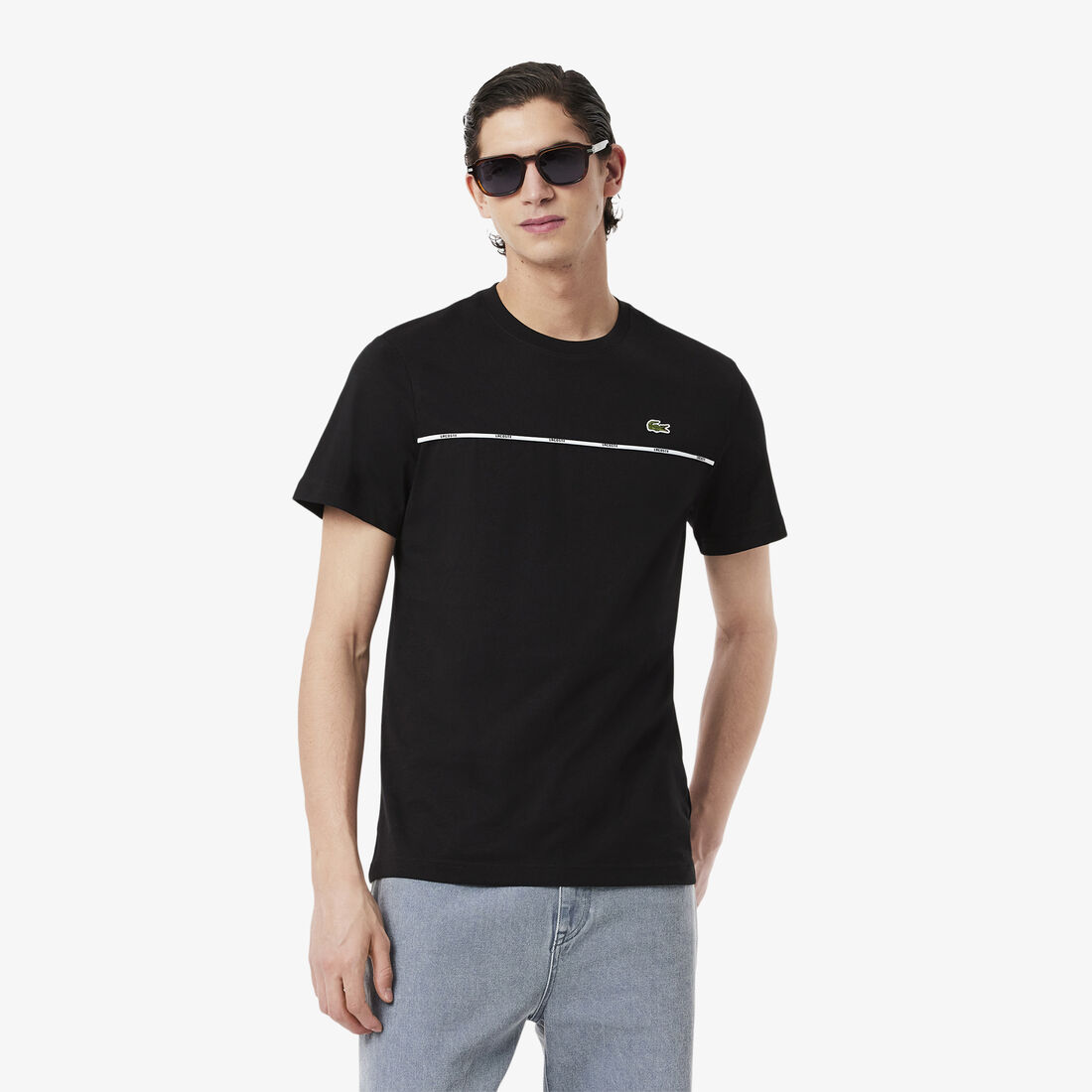 Lacoste Trim Cotton Jersey T-shirt