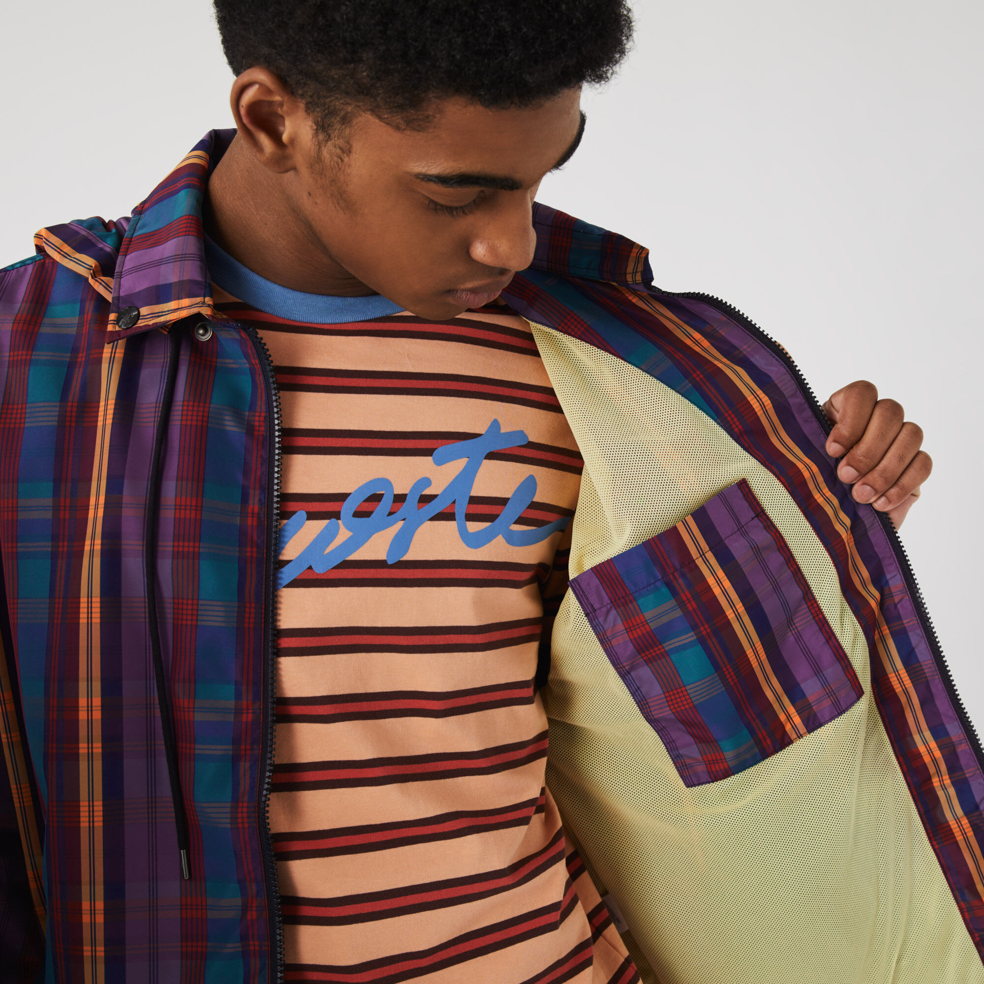 Unisex Lacoste LIVE Check Zip Windbreaker Unisex Lacoste LIVE Check Zip Windbreaker