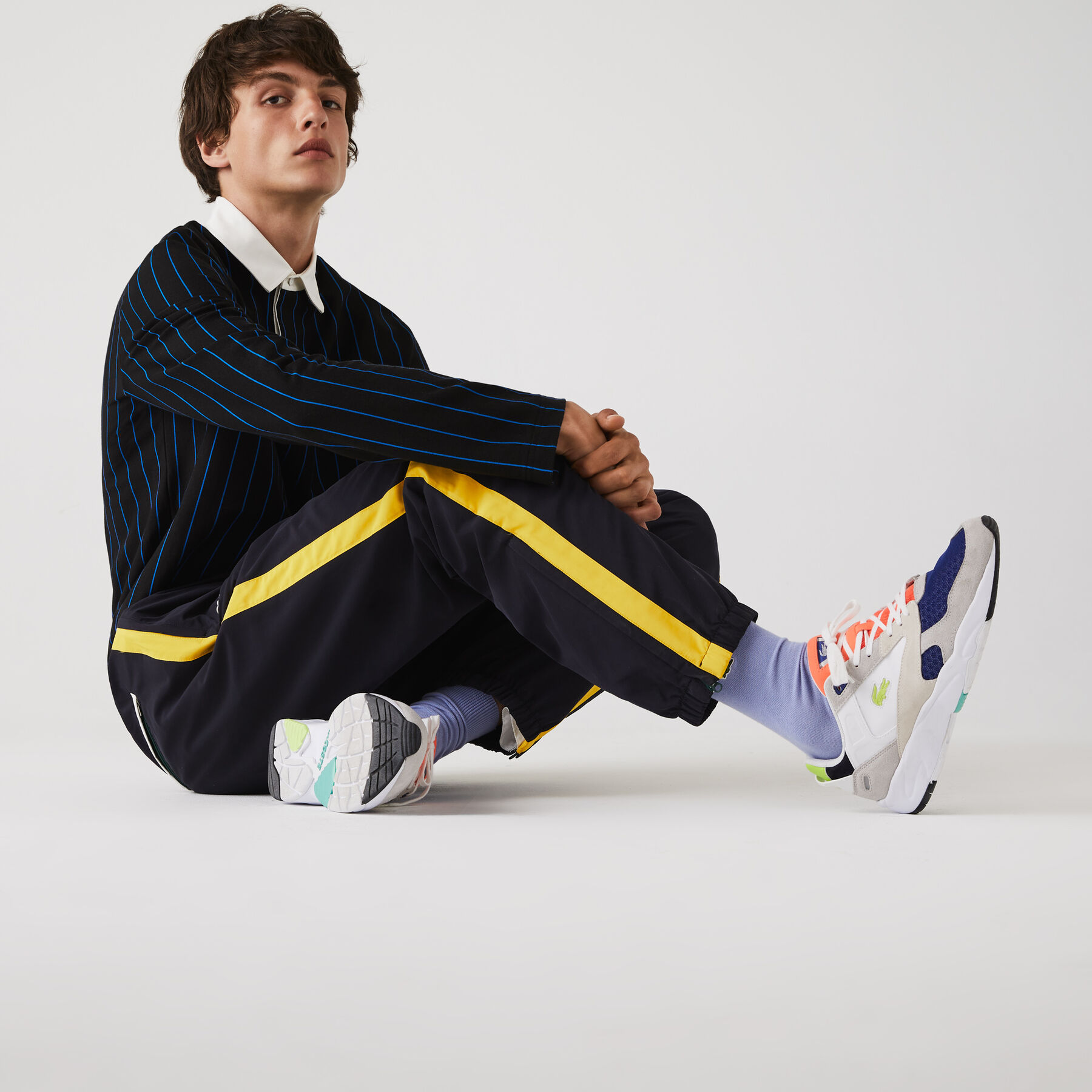 Men's Contrast Striped Water-Repellant Tracksuit Pants lacoste men s contrast striped water repellant tracksuit pants