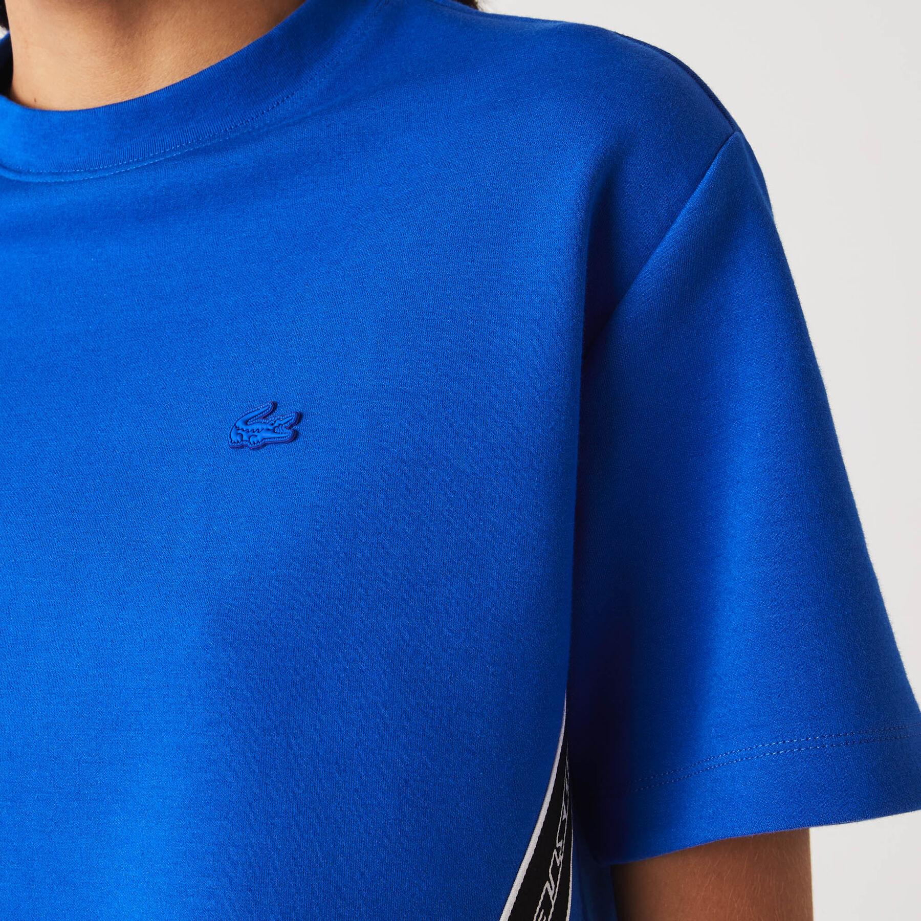 Women's Lacoste Loose Fit Printed Bands T-Shirt women s lacoste loose fit printed bands t shirt