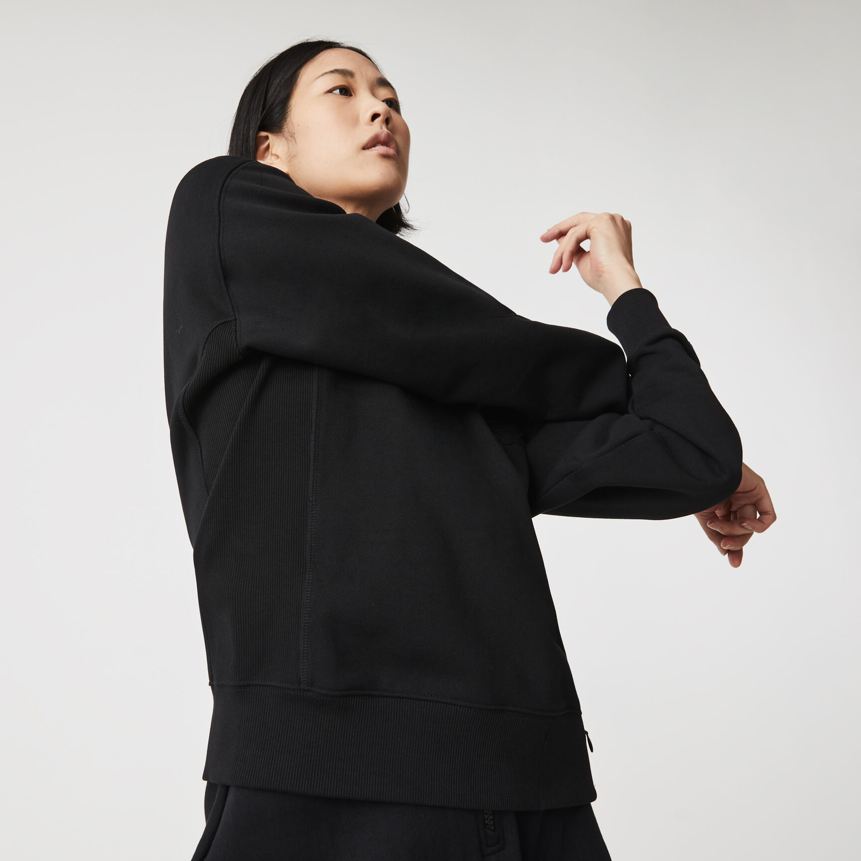 Unisex Lacoste L!VE Loose Fit Embroidered Fleece Sweatshirt