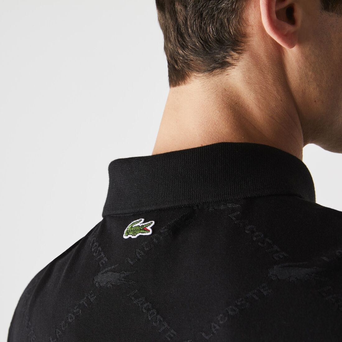 Men’s Lacoste LIVE Standard Fit Monogram Patterned Polo Men’s Lacoste LIVE Standard Fit Monogram Patterned Polo