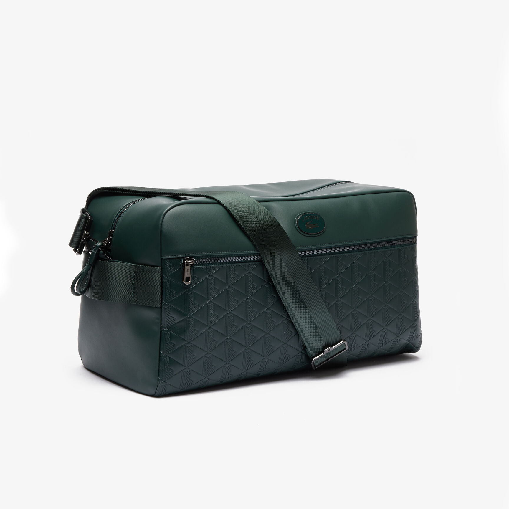 Leather Monogram Print Weekend Bag