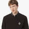 lacoste pearl rib knit badge accent sweater