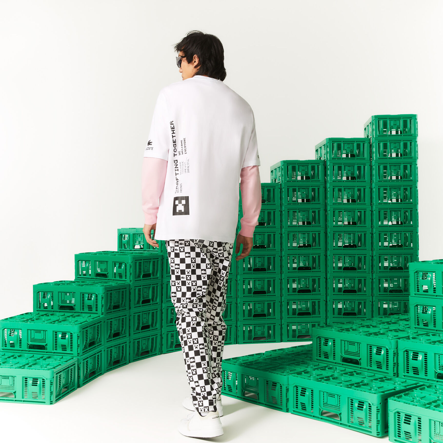 تيشيرت قطن عضوي بقصة فضفاضة للرجال مجموعة Lacoste L!VE × Minecraft تيشيرت قطن عضوي بقصة فضفاضة للرجال مجموعة Lacoste L!VE × Minecraft