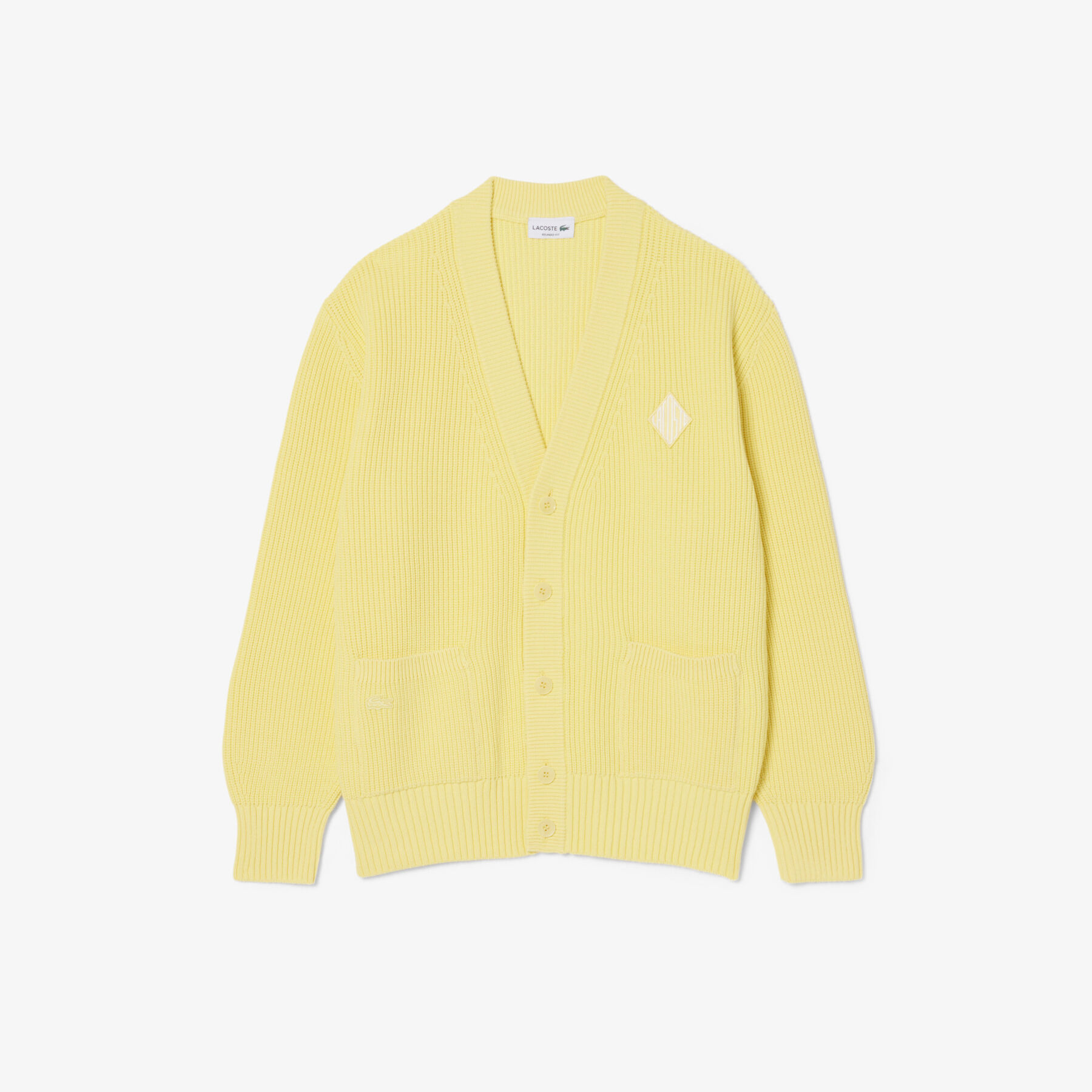 Relaxed Fit Ribbed Cotton Cardigan lacoste relaxed fit ribbed cotton cardigan