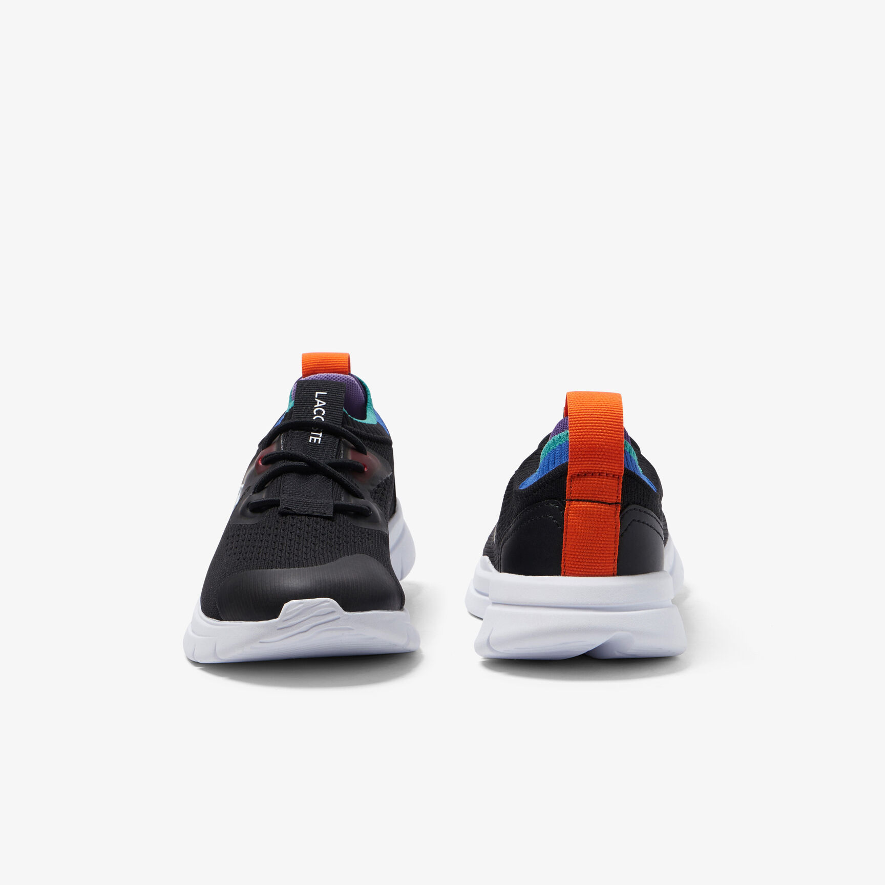 Children's Lacoste Run Spin Knit Textile Color Contrast Sneakers