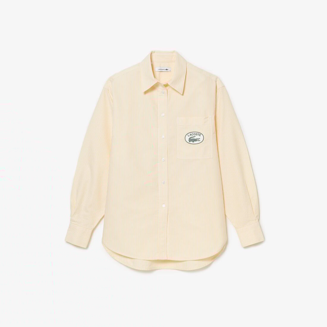 قميص لاكوست قطن أوكسفورد بقصة فضفاضة للنساء قميص لاكوست قطن أوكسفورد بقصة فضفاضة للنساء