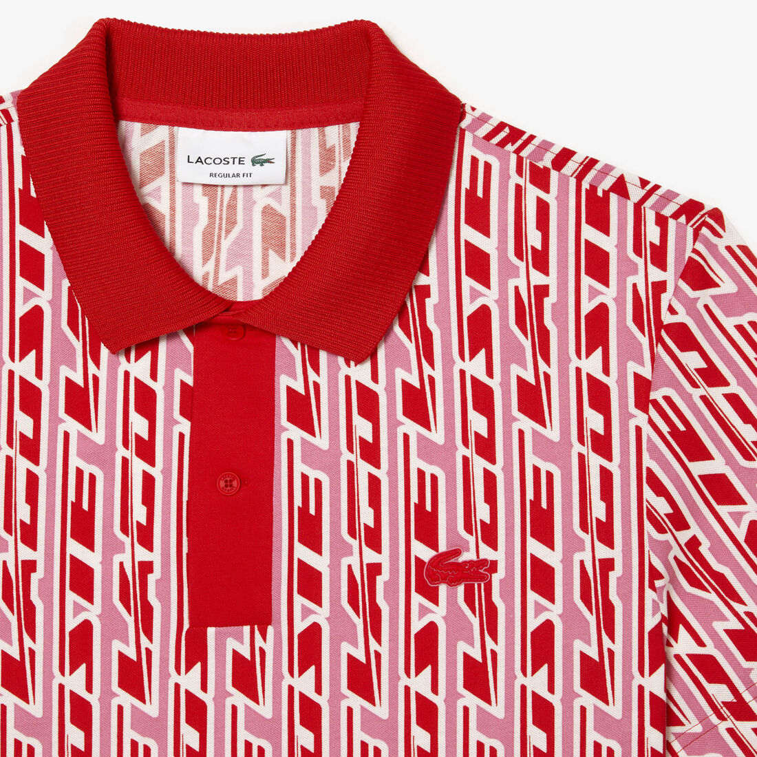 Men's Lacoste Two-Tone Printed Stretch Pique Polo Shirt Men's Lacoste Two-Tone Printed Stretch Pique Polo Shirt