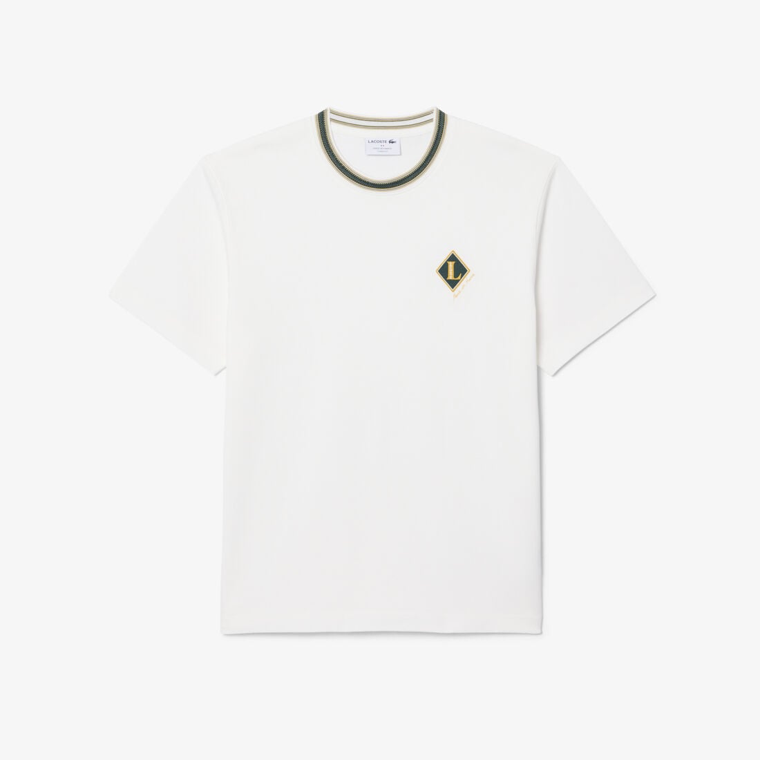 French Made Badge Accent Striped T-shirt lacoste french made badge accent striped t shirt