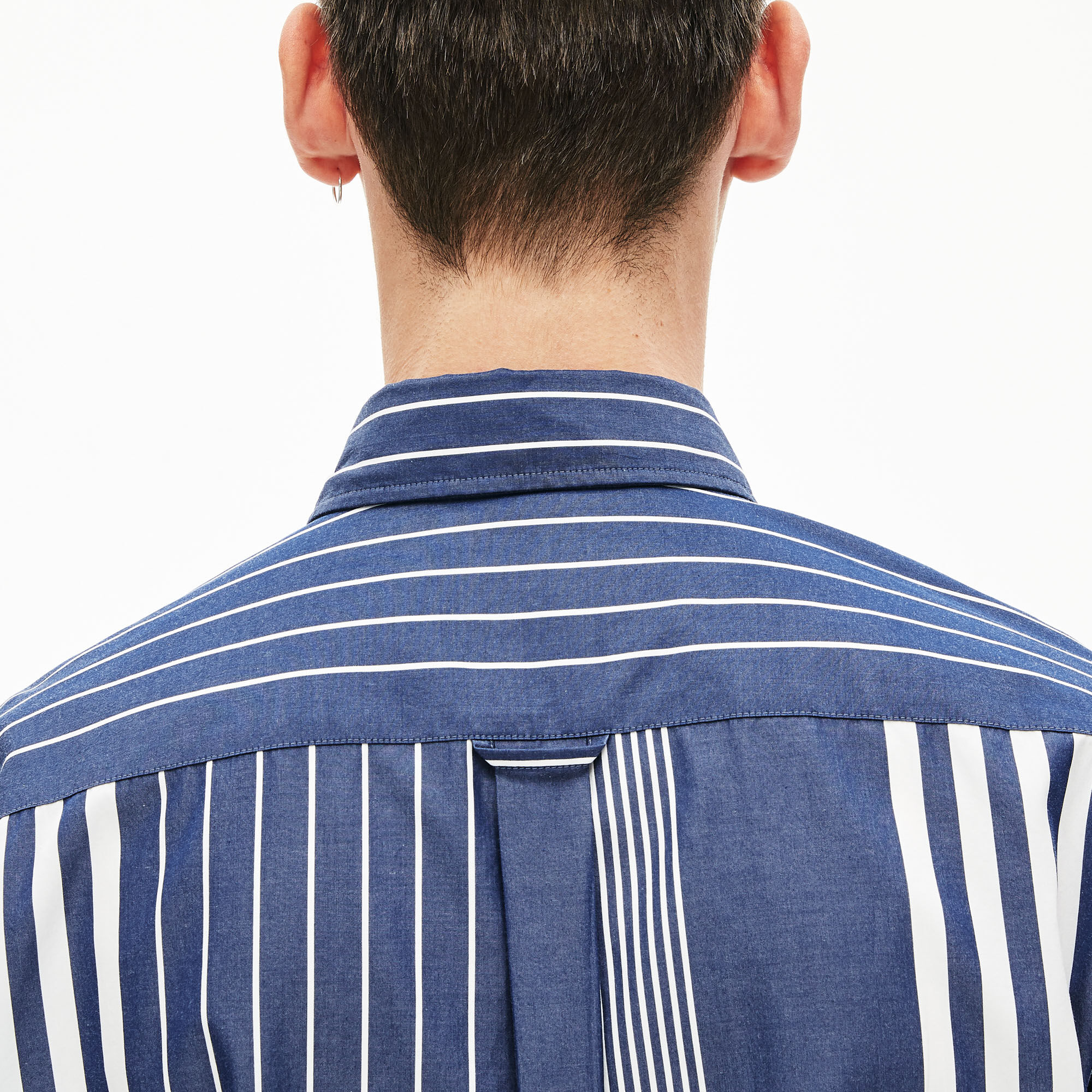 Men's Mismatched Striped Relaxed Fit Cotton Shirt Men's Mismatched Striped Relaxed Fit Cotton Shirt