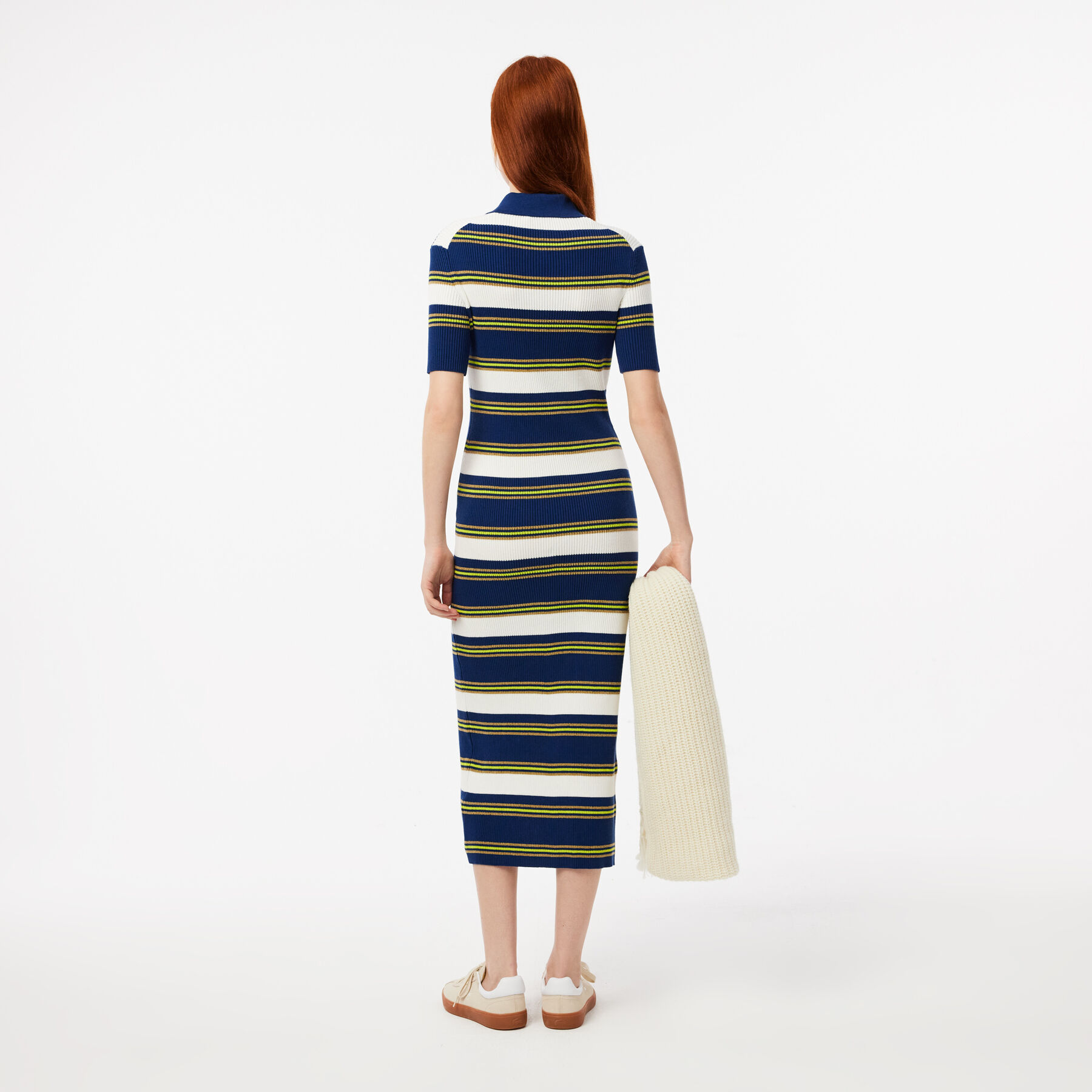 Rib Knit Striped Shirt Dress lacoste rib knit striped shirt dress