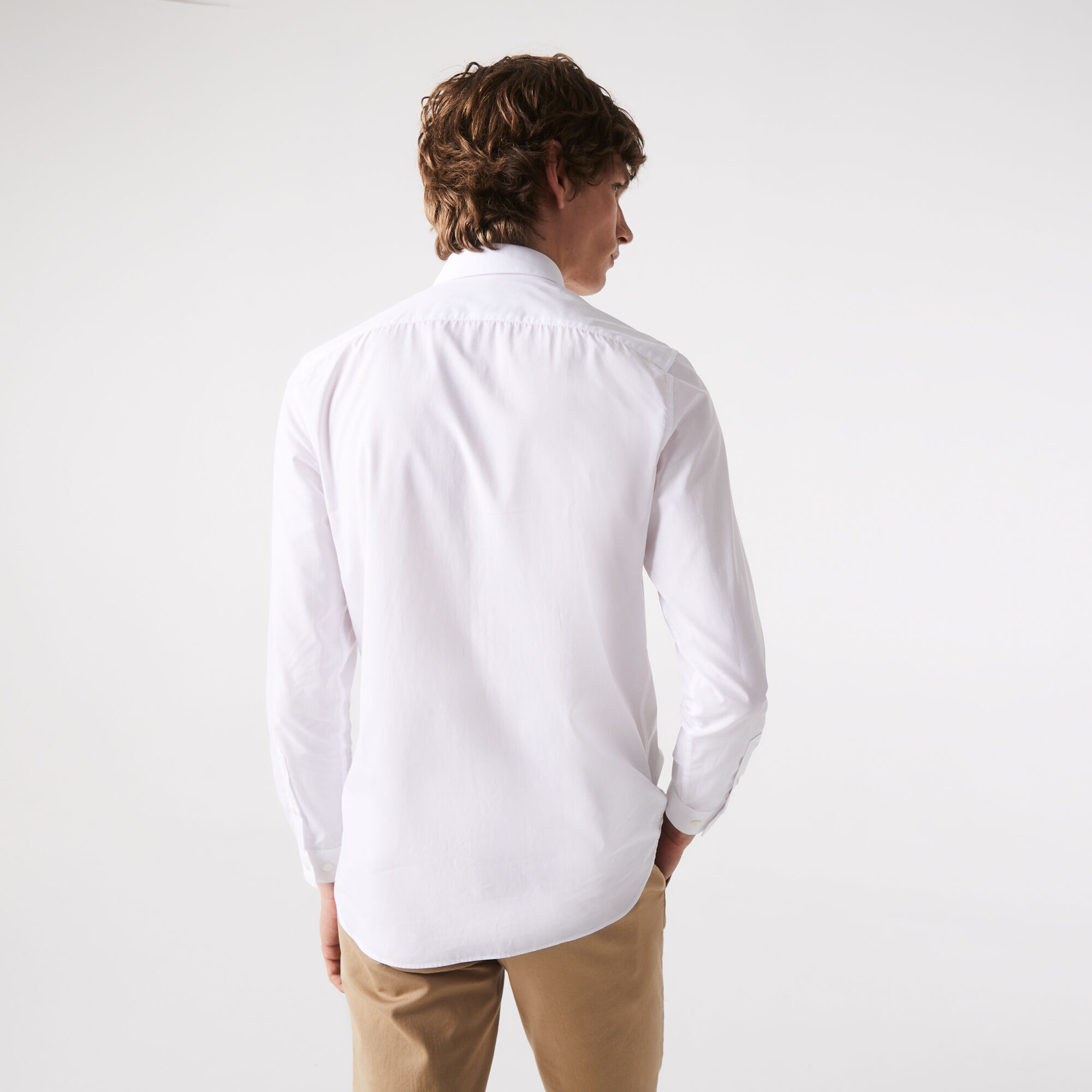 Lacoste men's slim fit stretch cotton poplin shirt 2025