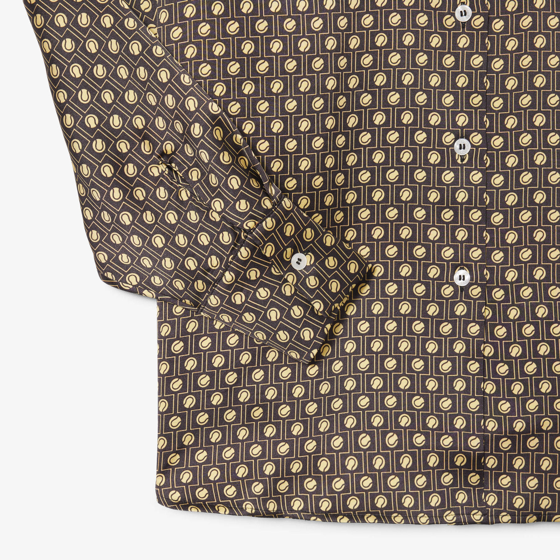 lacoste oversized printed satin shirt