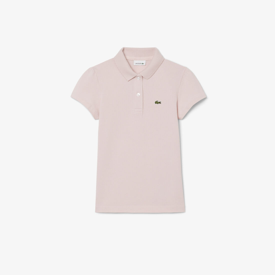 lacoste scalloped collar pique polo shirt