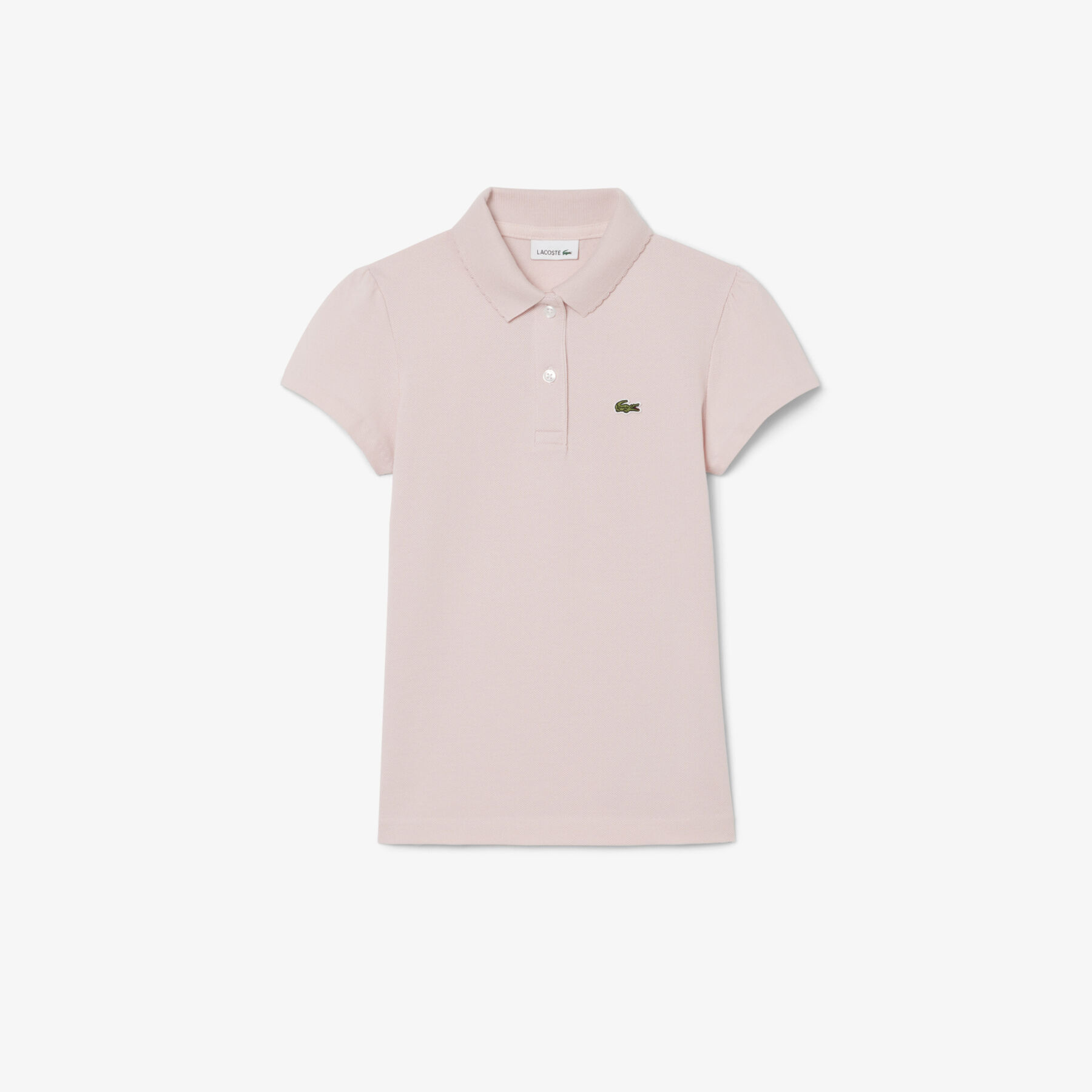 lacoste scalloped collar pique polo shirt