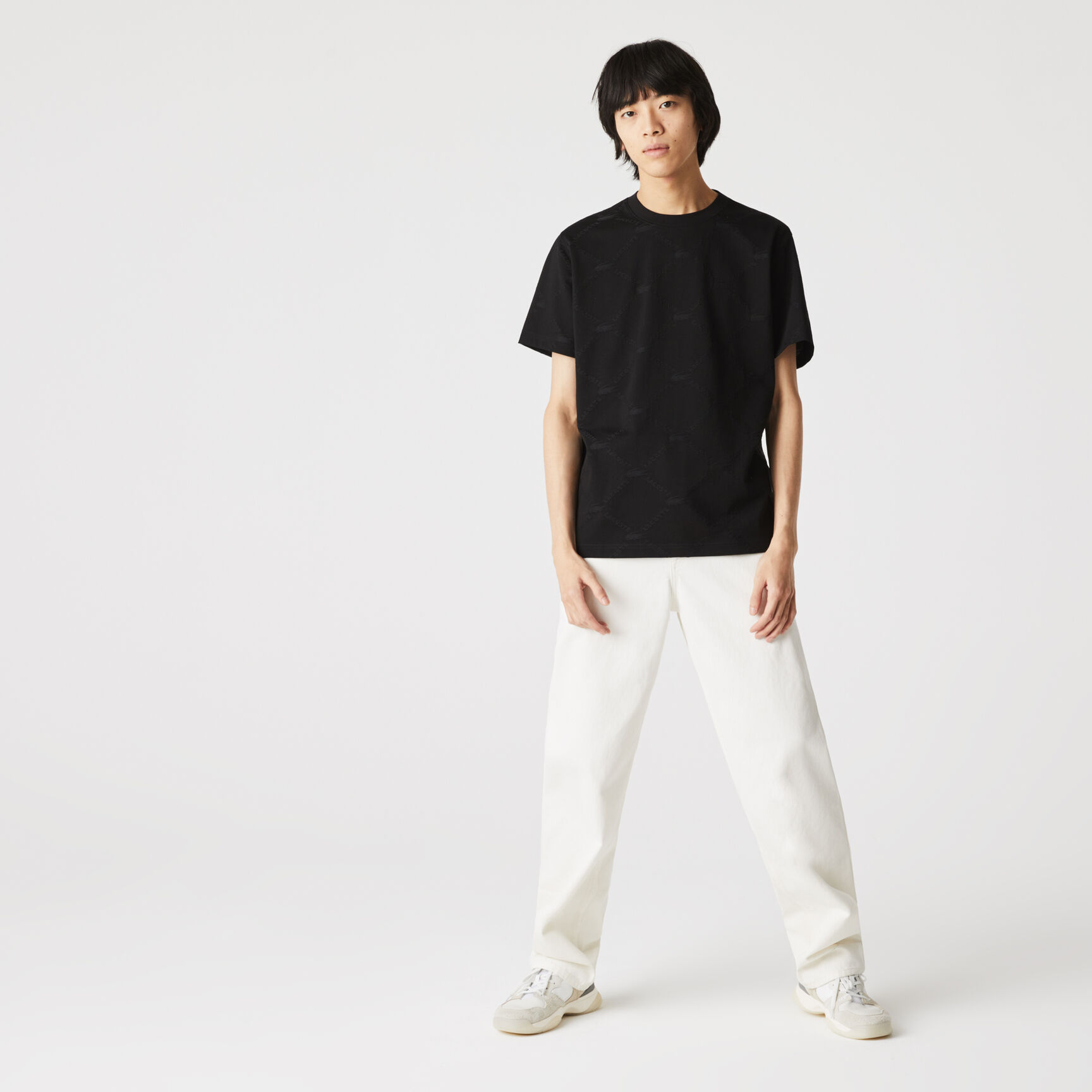 Men’s Lacoste LIVE Monogram Patterned T-shirt Men’s Lacoste LIVE Monogram Patterned T-shirt