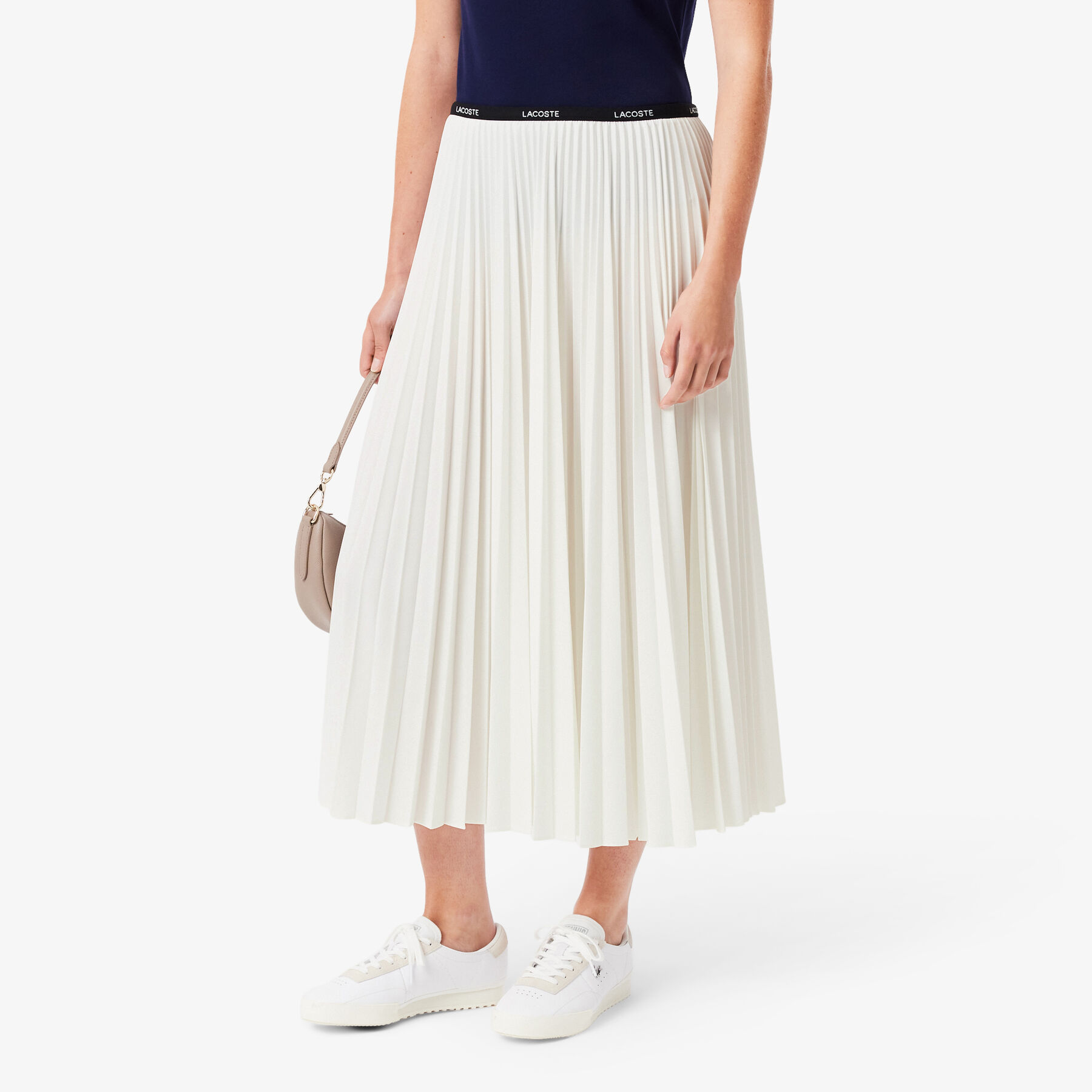 Long Pleated Elasticated Waist Skirt