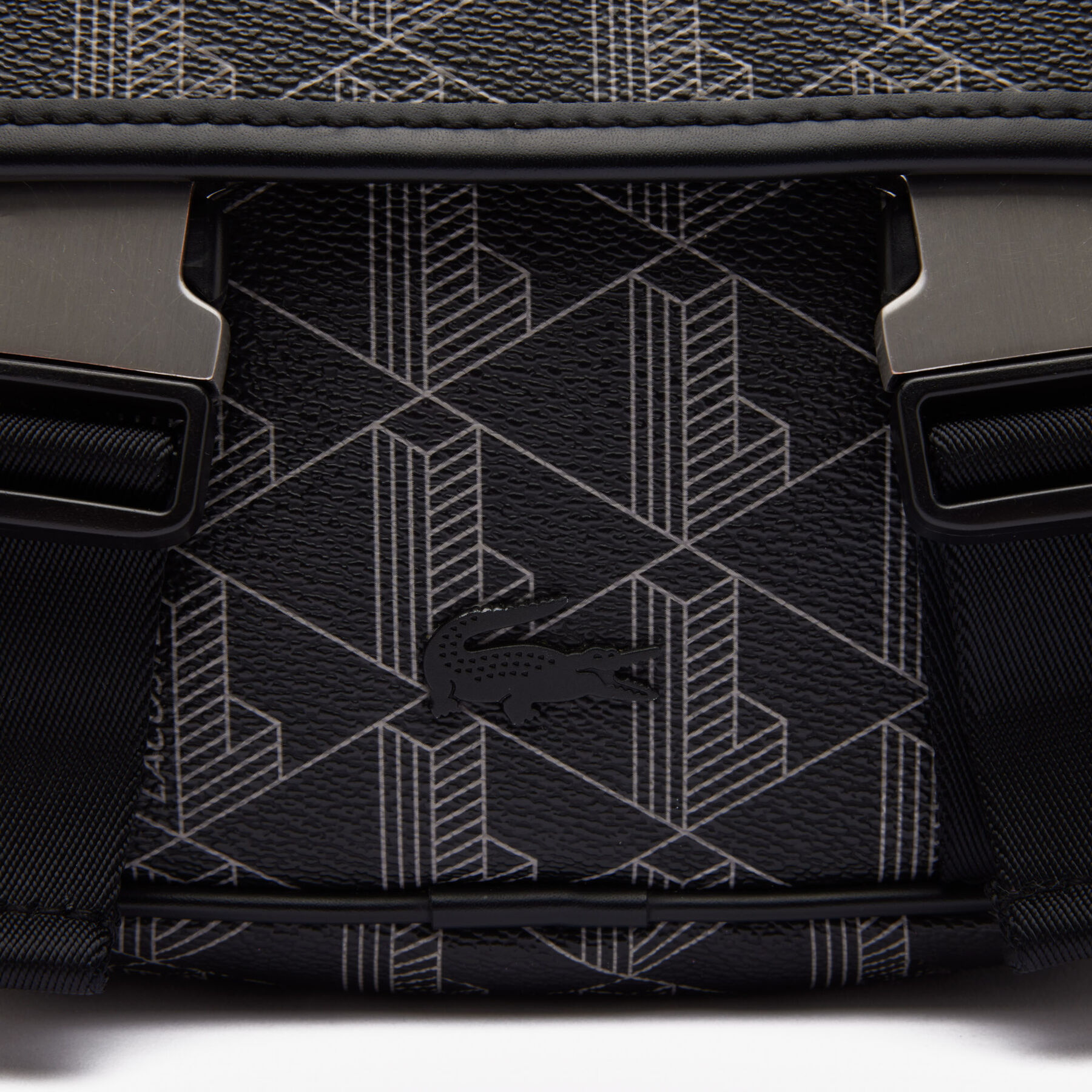 Men's The Blend Clipped Monogram Canvas Messenger Bag lacoste men s the blend clipped monogram canvas messenger bag