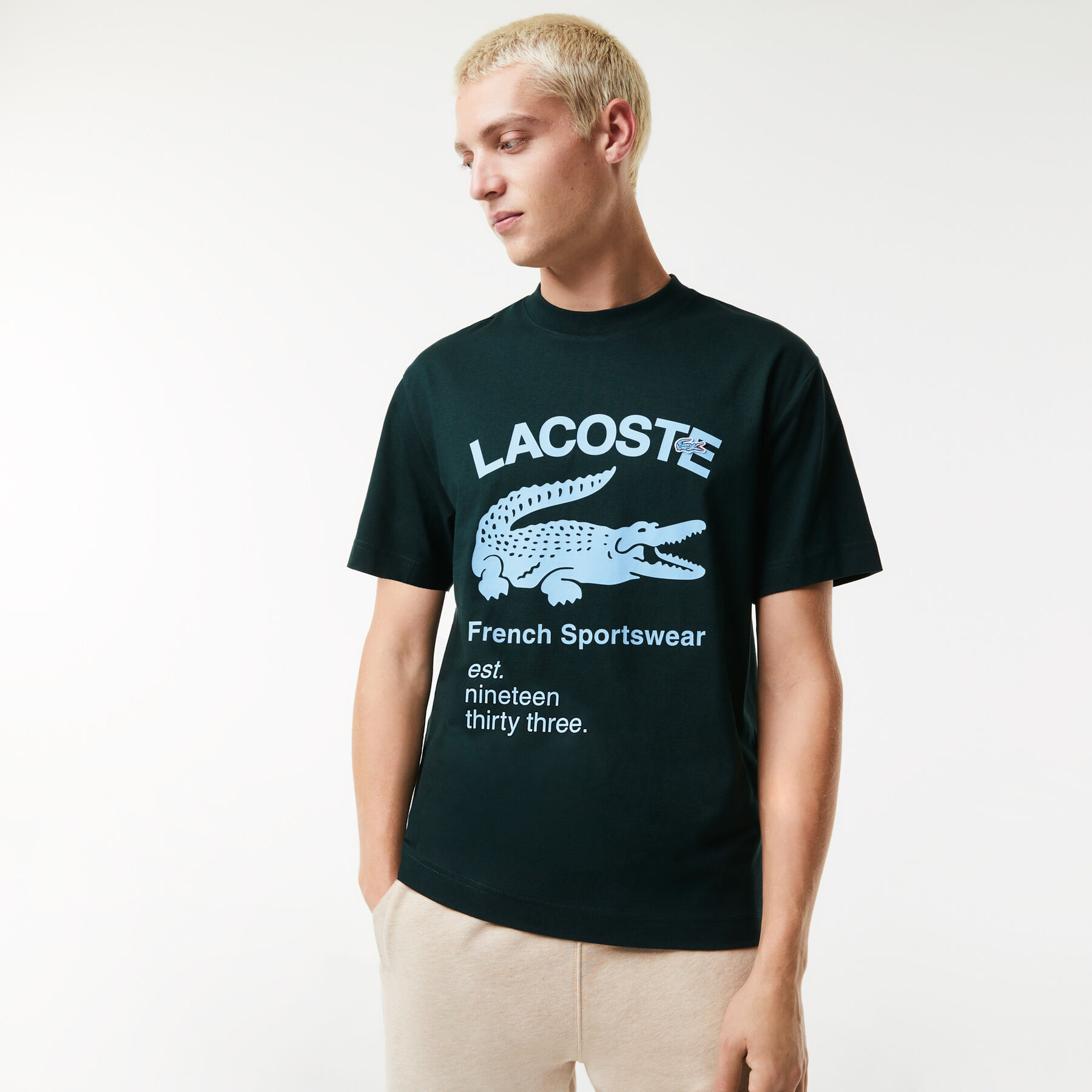 men s lacoste relaxed fit crocodile t shirt