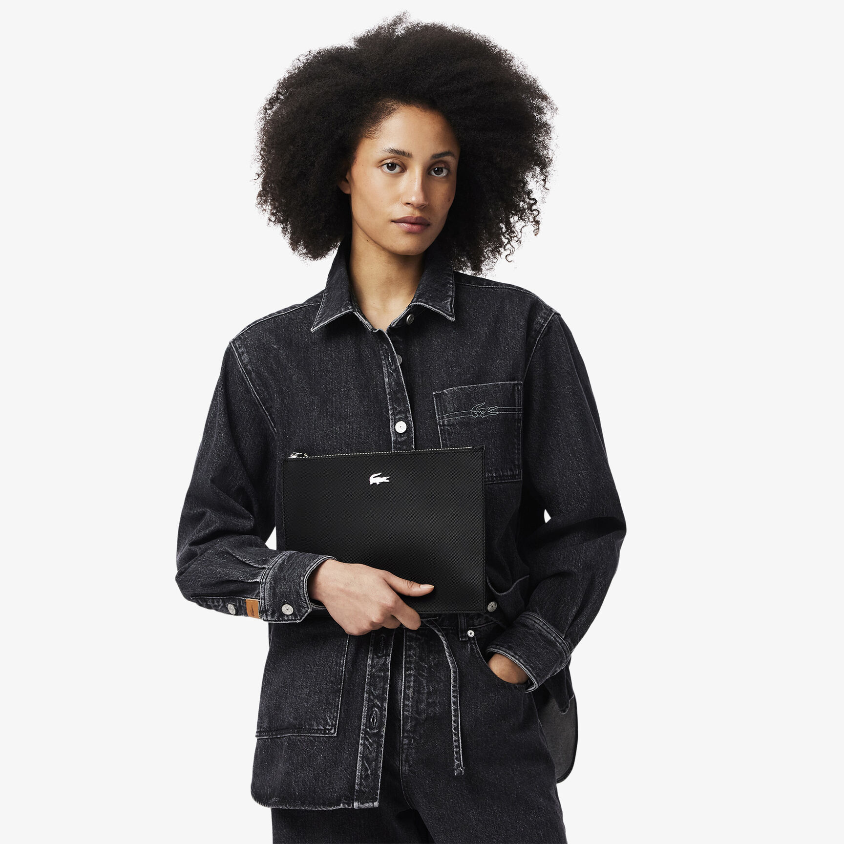 Anna Coated Pique Canvas Pouch