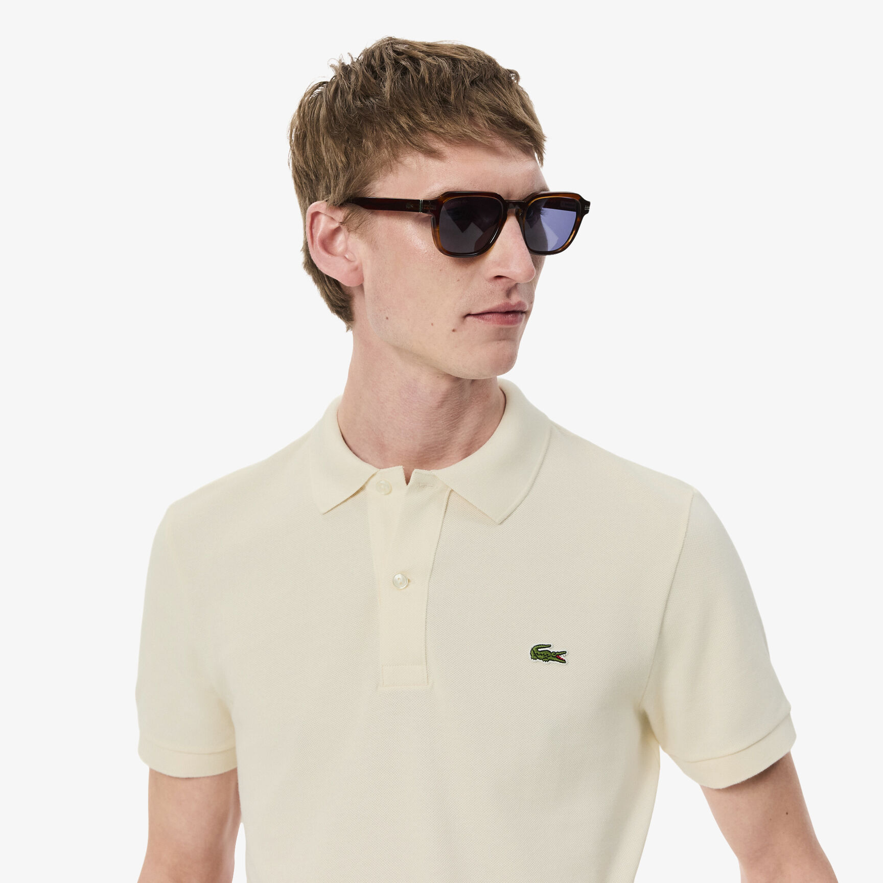 قميص بولو بيكيه بقصة ضيقة L.12.12 قميص بولو بيكيه بقصة ضيقة L.12.12