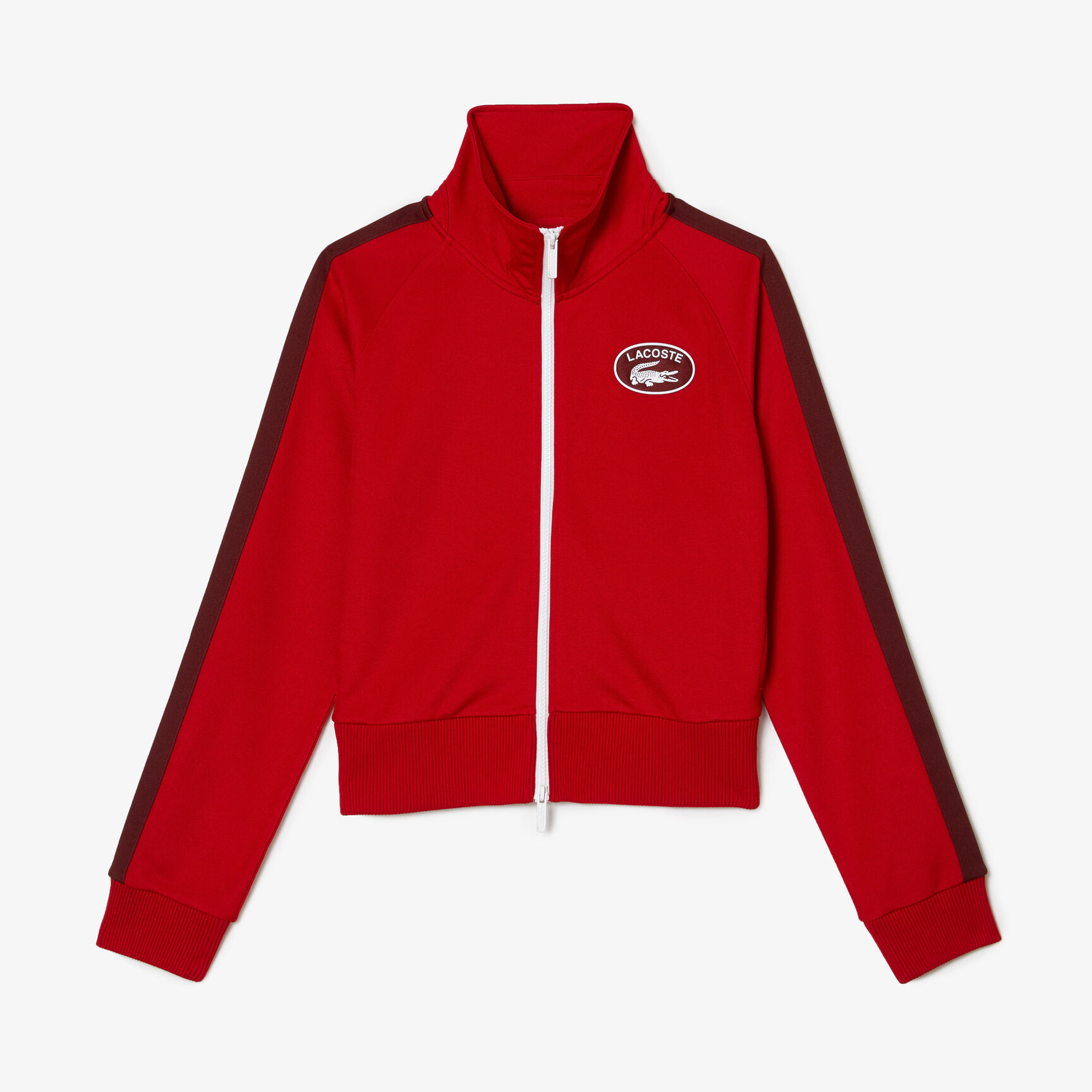 Women's Lacoste Badge Piqué Zippered Sweatshirt