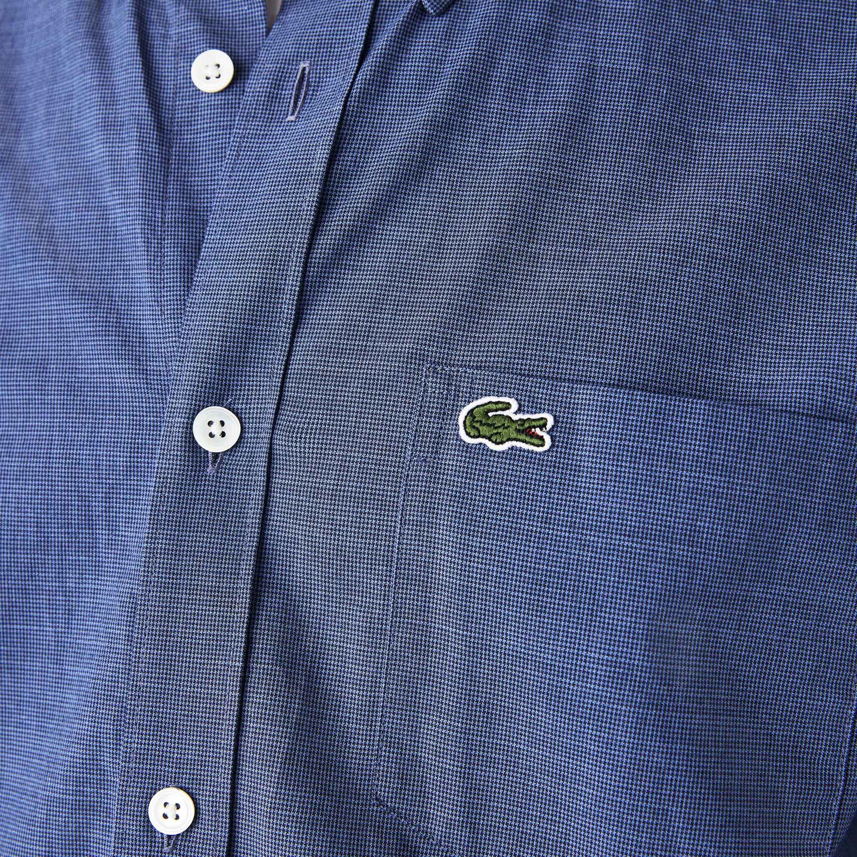 قميص قطن مع نقشة هاوندستوث صغيرة بقصة ضيقة للرجال قميص قطن مع نقشة هاوندستوث صغيرة بقصة ضيقة للرجال