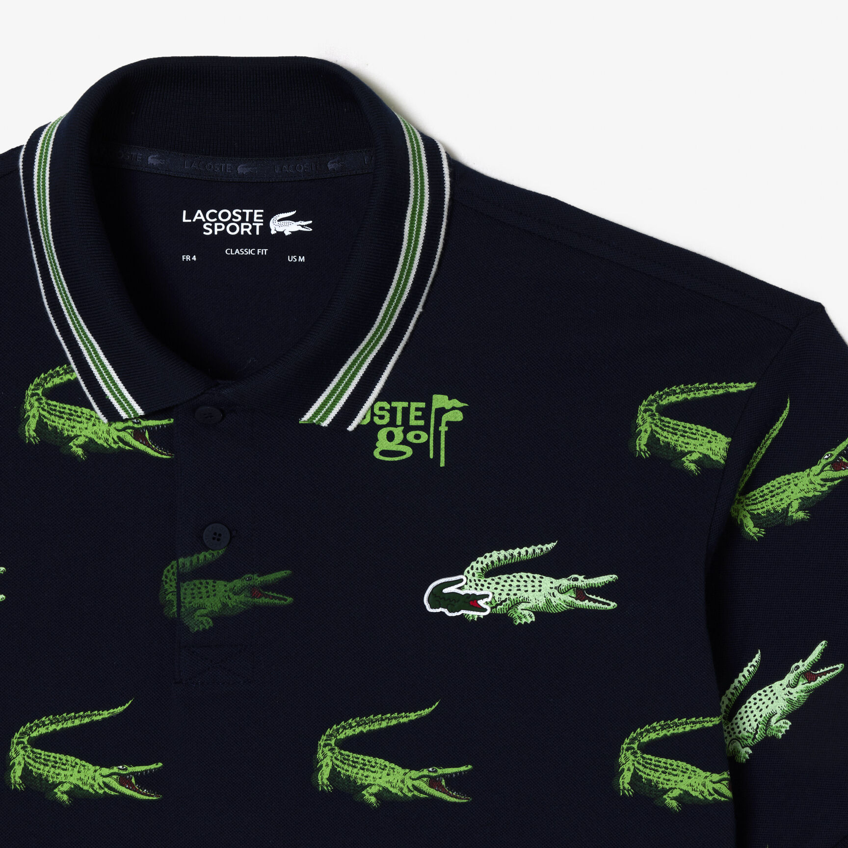 Men's Lacoste Golf Crocodile Print Polo Shirt Men's Lacoste Golf Crocodile Print Polo Shirt
