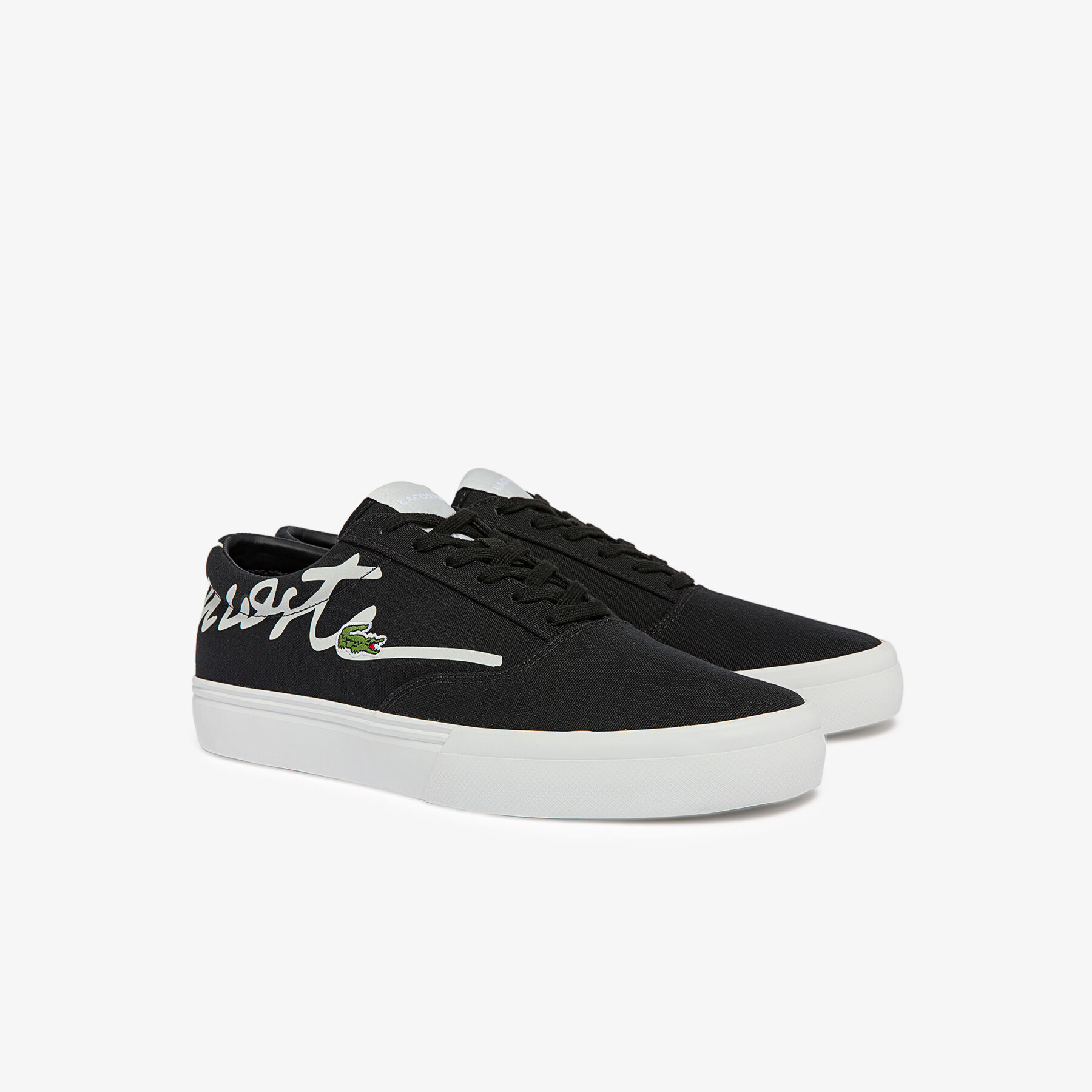 lacoste men s jump serve lace canvas trainers