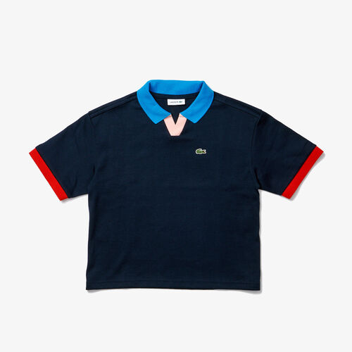 Girls’ Lacoste Colorblock Accents Cotton Polo