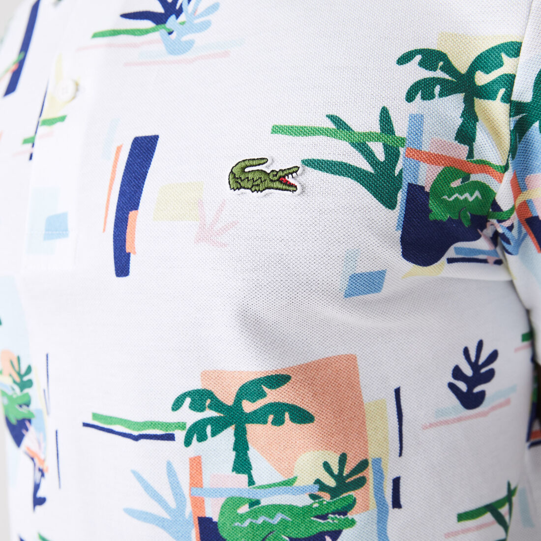 Men's Lacoste Regular Fit Print Cotton Piqué Polo Shirt Men's Lacoste Regular Fit Print Cotton Piqué Polo Shirt