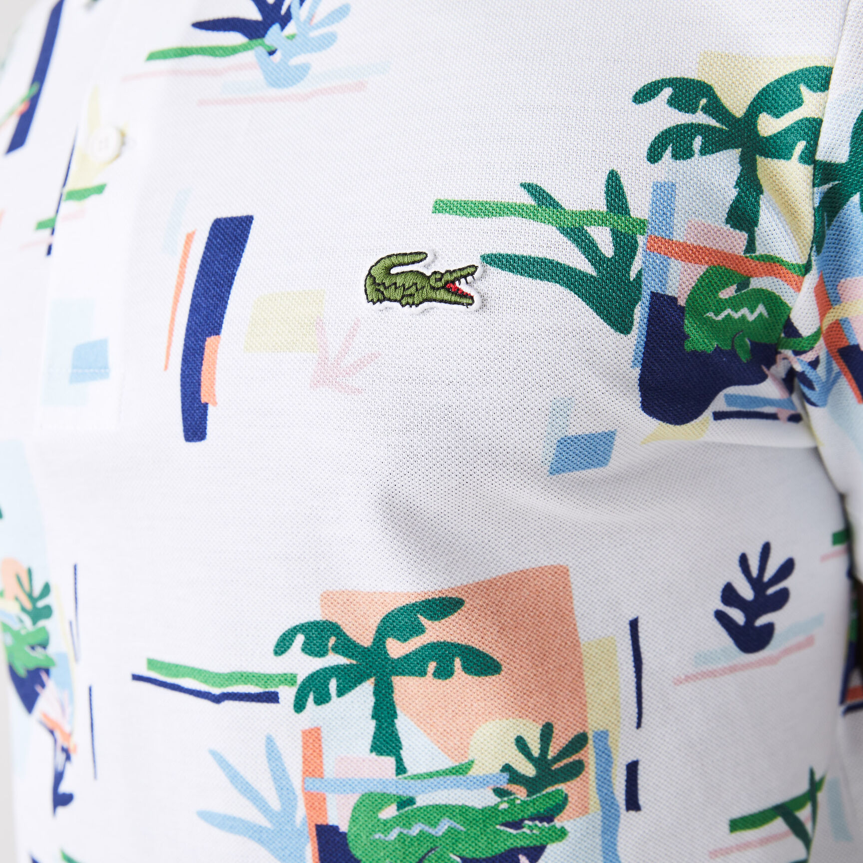 Men's Lacoste Regular Fit Print Cotton Piqué Polo Shirt Men's Lacoste Regular Fit Print Cotton Piqué Polo Shirt