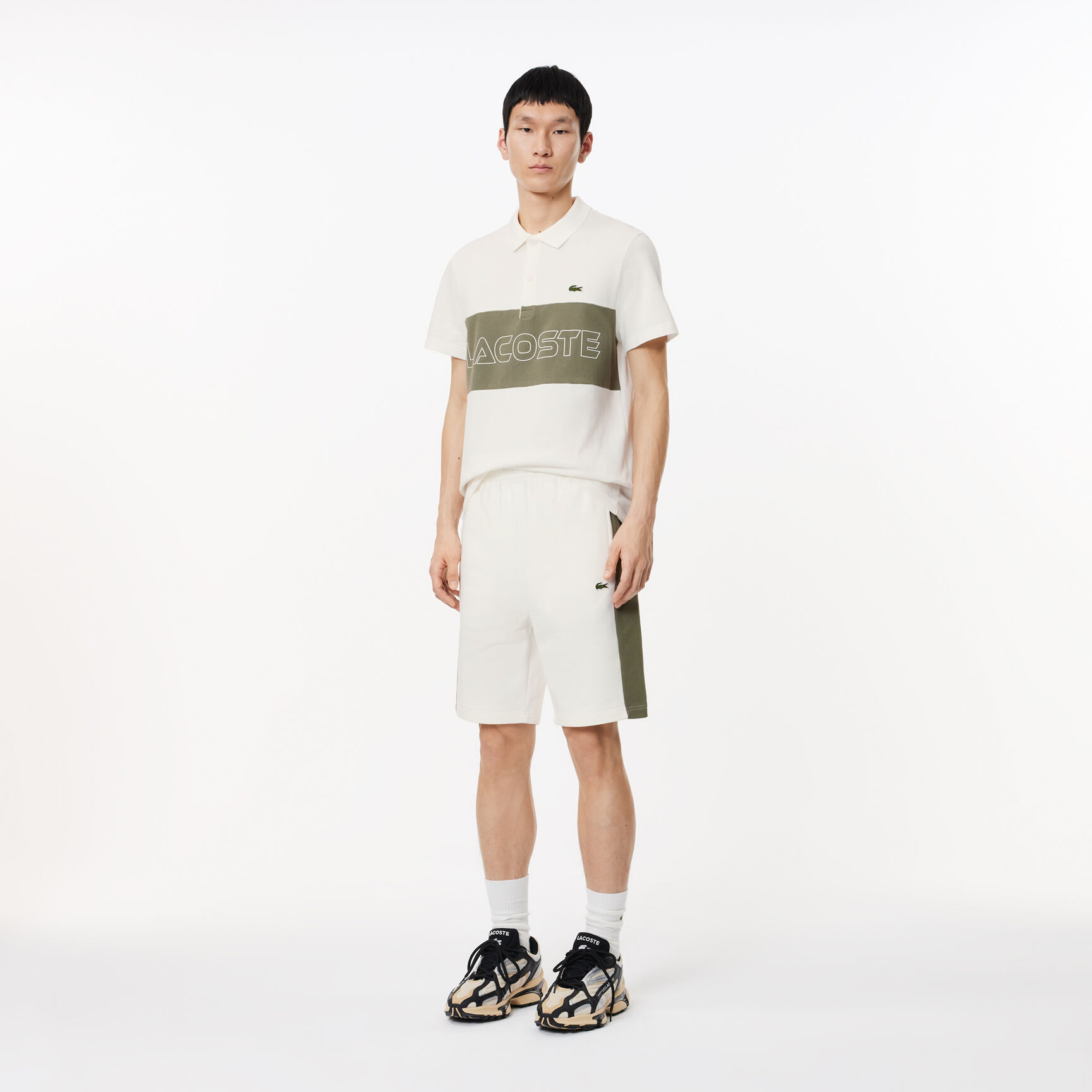 Printed Unbrushed Fleece Colourblock Jogger Shorts Printed Unbrushed Fleece Colourblock Jogger Shorts
