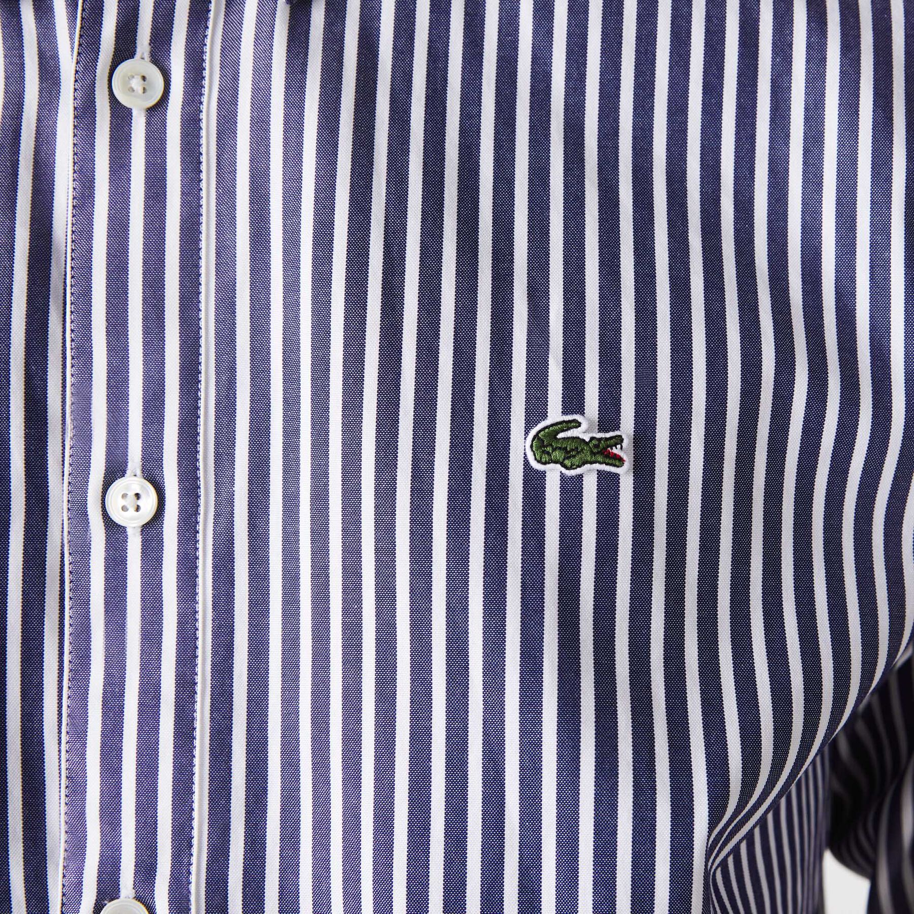 lacoste men s regular fit striped cotton shirt